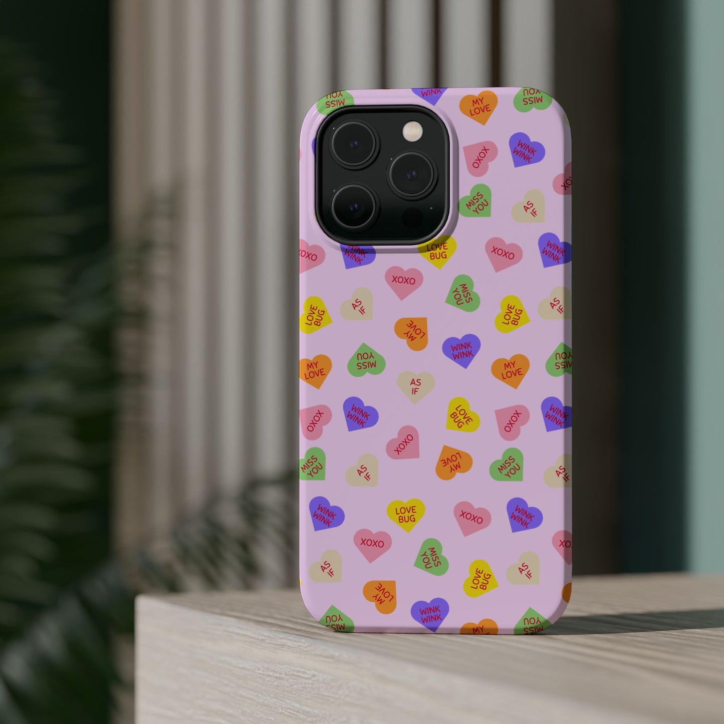 Sweet Candy Hearts, MagSafe Magnetic Tough Cases, iPhone 16 pro max case, Phone Accessories, Valentine's Day, Protective Phone Covers