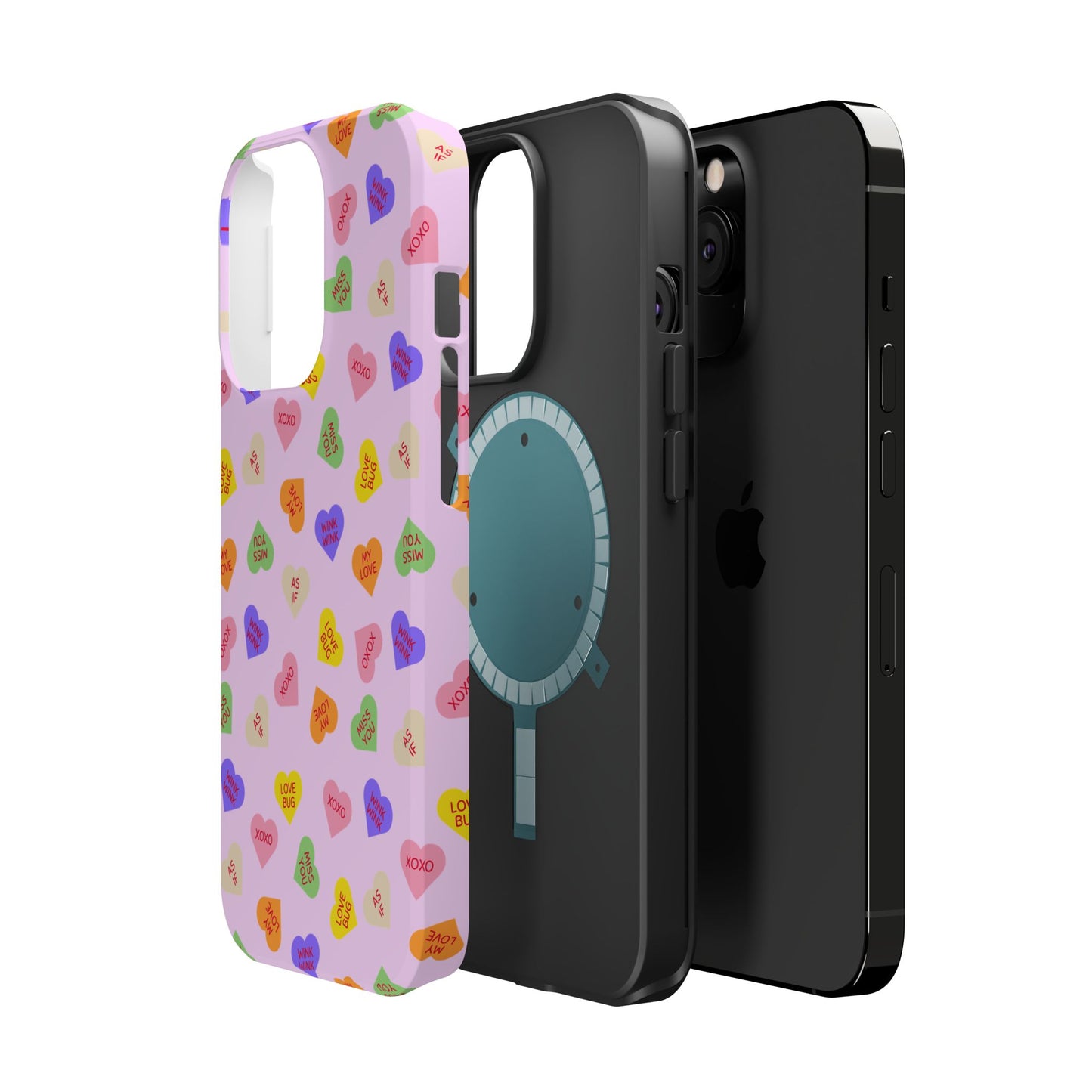 Sweet Candy Hearts, MagSafe Magnetic Tough Cases, iPhone 16 pro max case, Phone Accessories, Valentine's Day, Protective Phone Covers