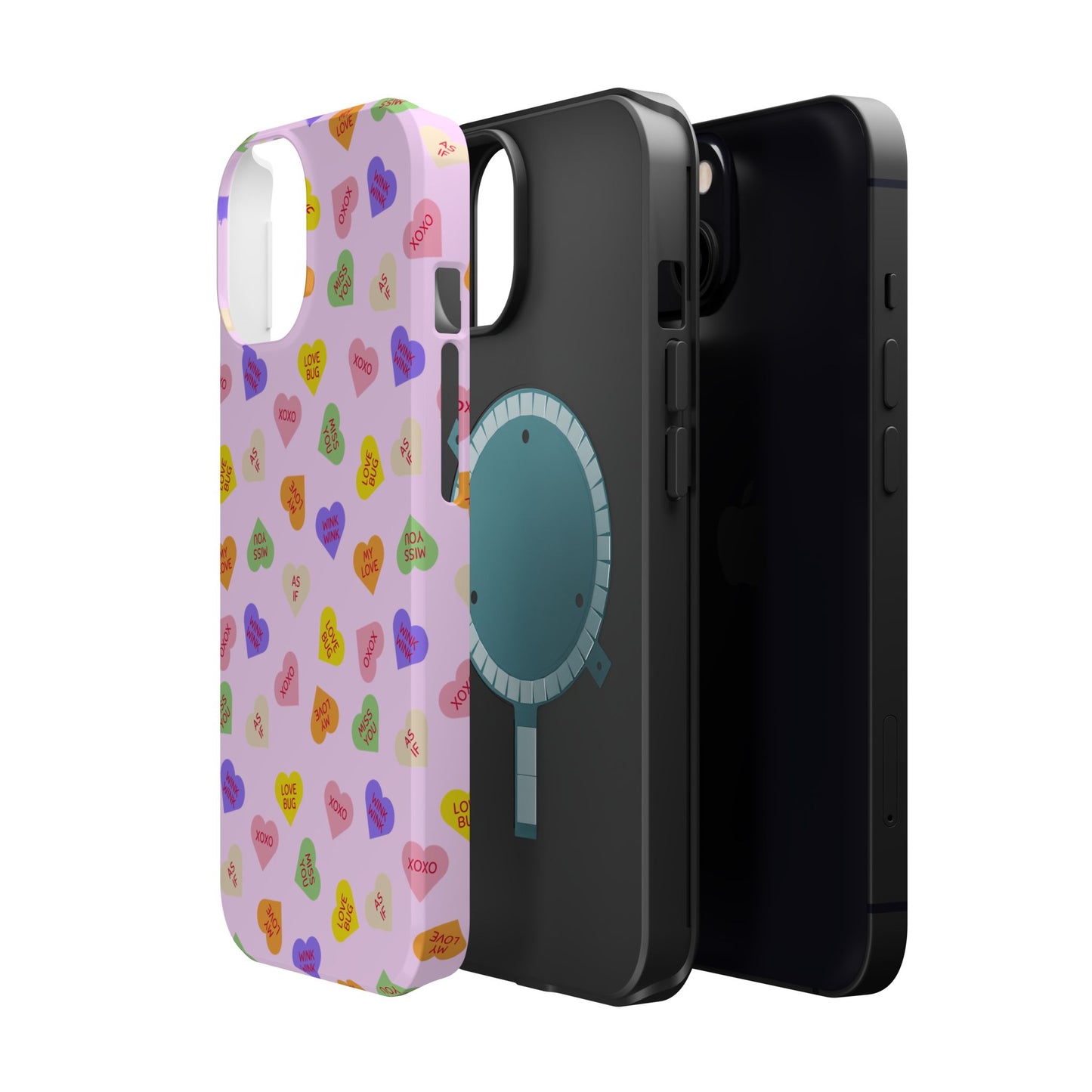 Sweet Candy Hearts, MagSafe Magnetic Tough Cases, iPhone 16 pro max case, Phone Accessories, Valentine's Day, Protective Phone Covers