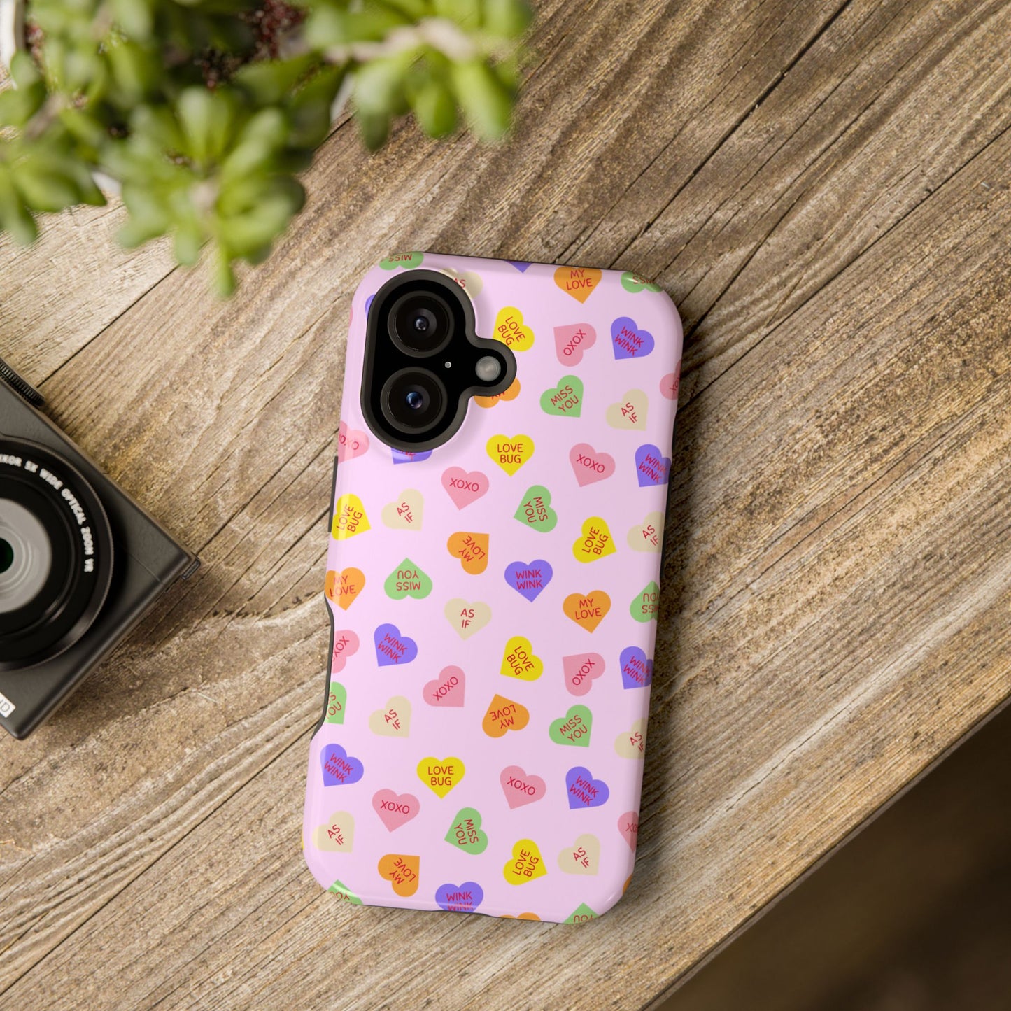 Sweet Candy Hearts, MagSafe Magnetic Tough Cases, iPhone 16 pro max case, Phone Accessories, Valentine's Day, Protective Phone Covers