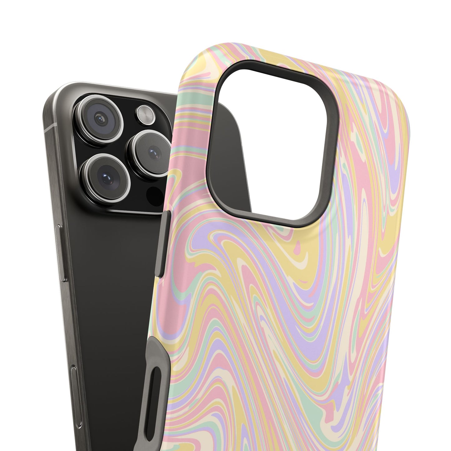 Pastel Swirl Design iPhone Phone Case, MagSafe Magnetic Tough Cases, Phone Accessories, Unique Gifts, Protective Phone Covers, Floral Design