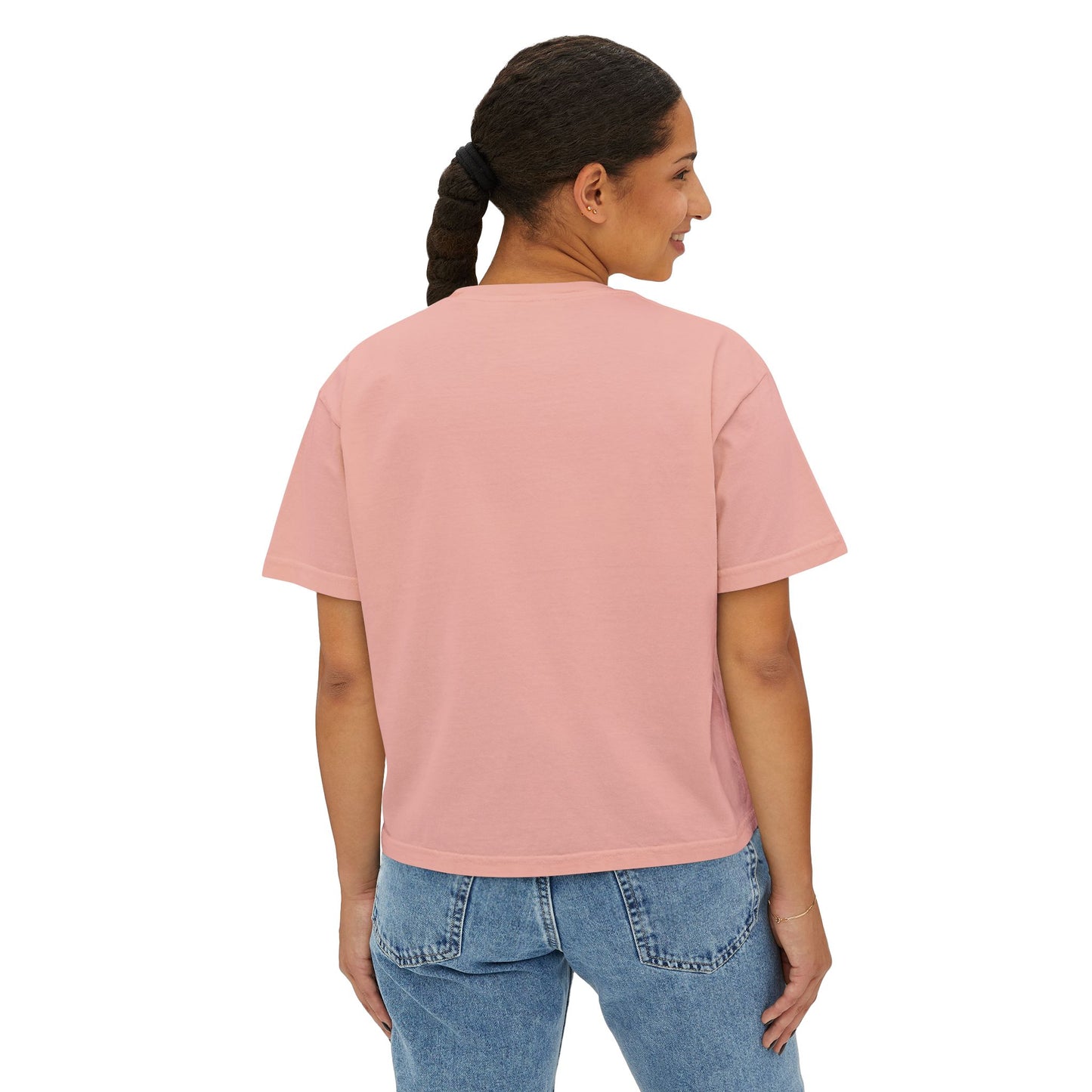 Comfort Colors Stylish Women's Boxy Tee with Colorful Swirl Bunny Design, Fun Spring Shirt, Easter Gift, Casual Wear, Fashionable Tee