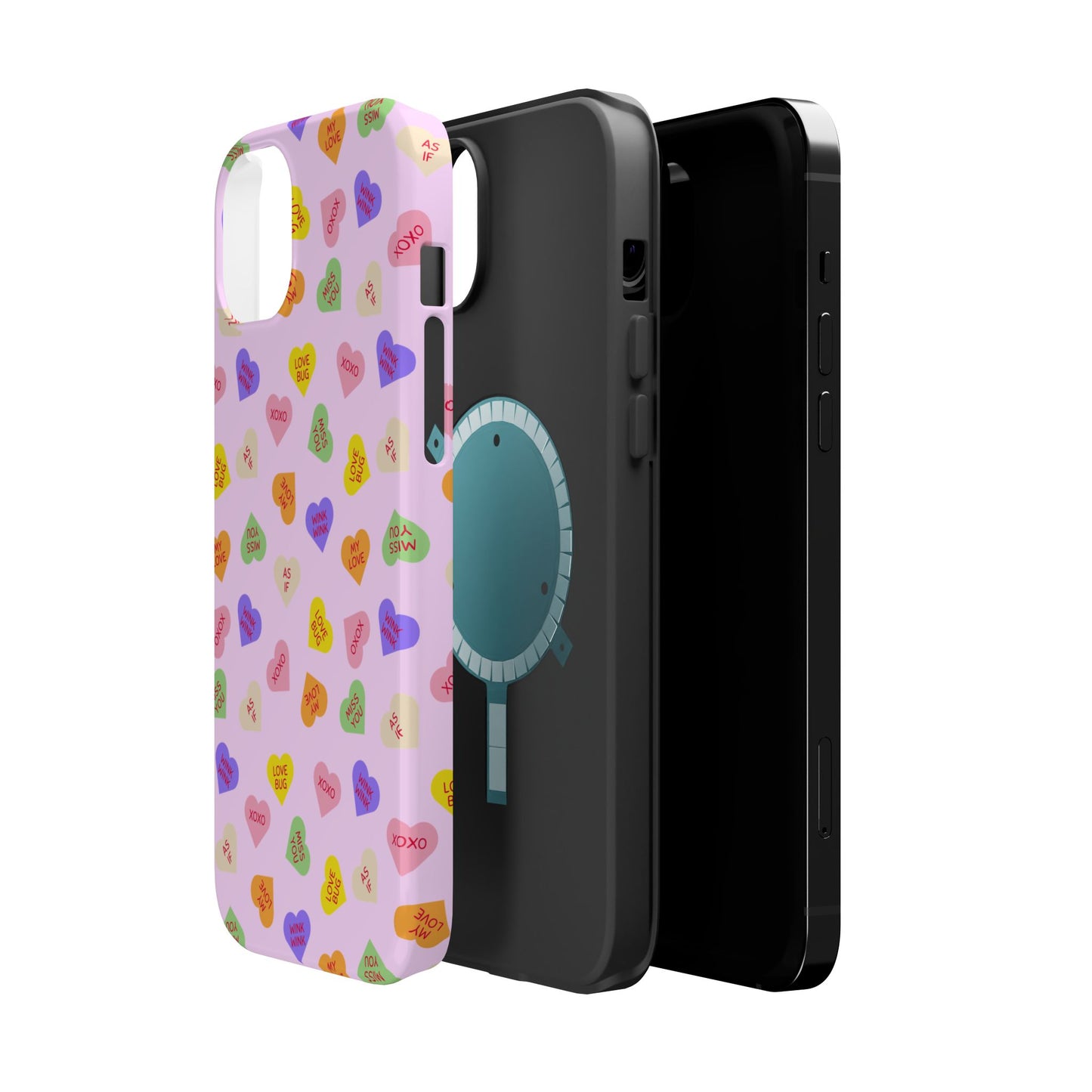 Sweet Candy Hearts, MagSafe Magnetic Tough Cases, iPhone 16 pro max case, Phone Accessories, Valentine's Day, Protective Phone Covers