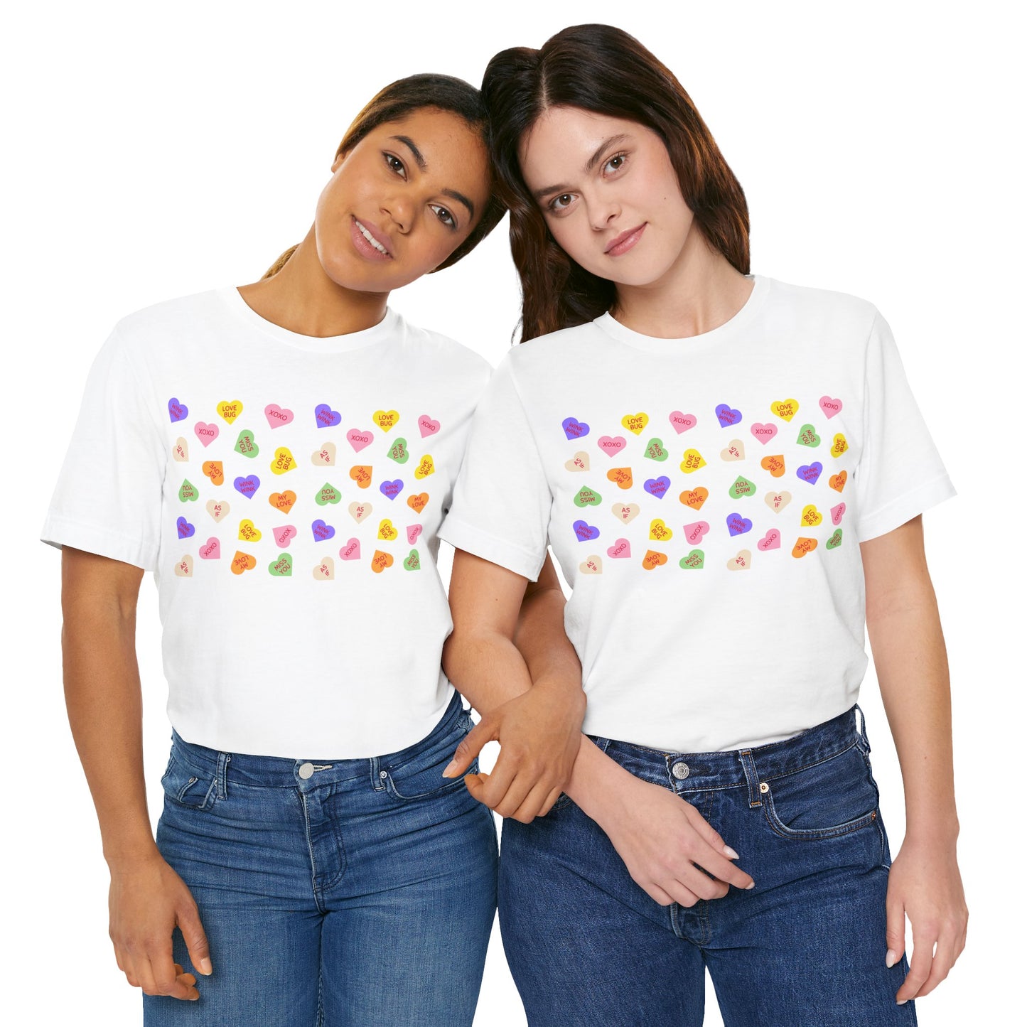 Sweet Heart Valentine Pattern T-Shirt, Shirt, Top, Tee - Unisex Jersey Short Sleeve Shirt for All Ages and Genders