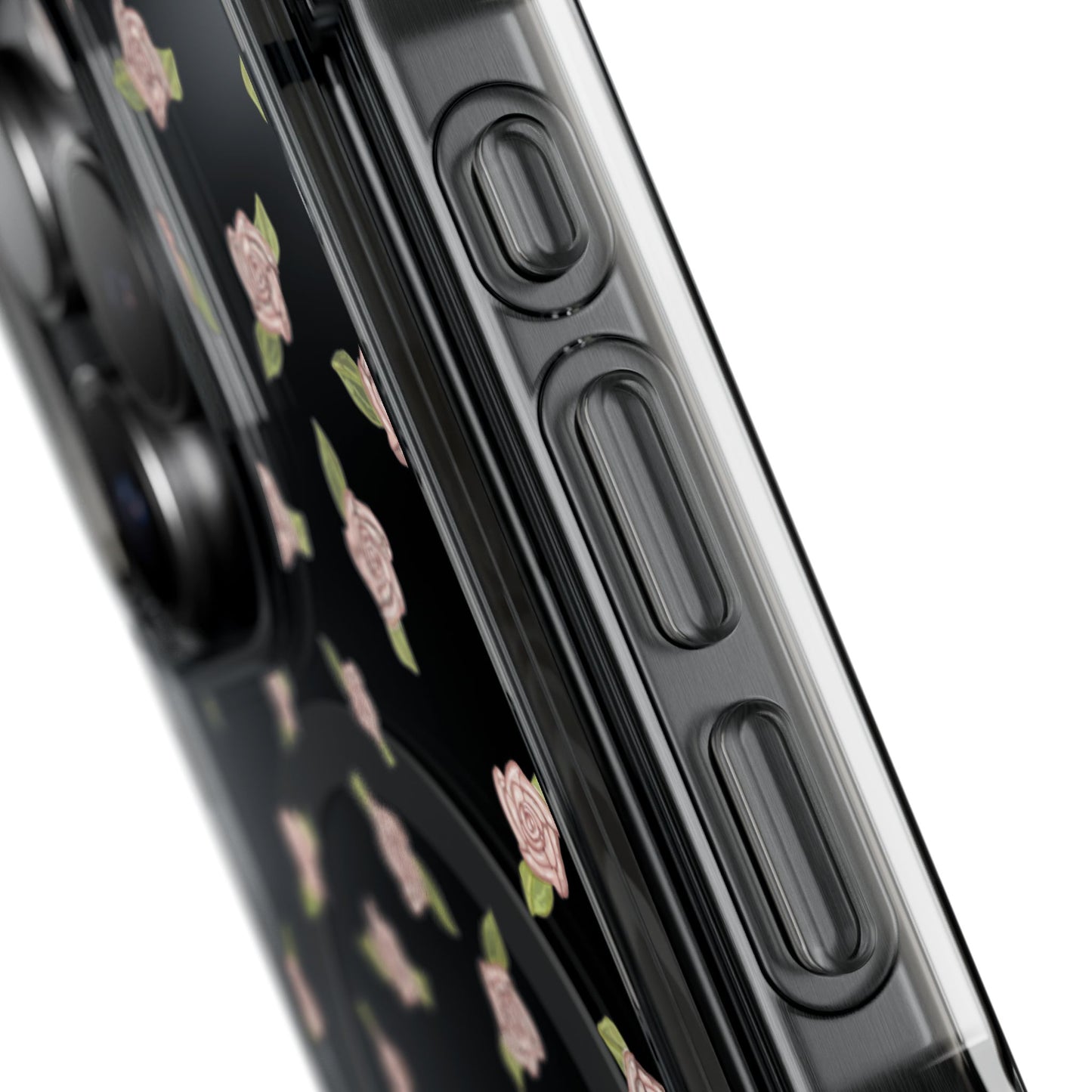 iPhone Case, Clear Magsafe Coquette Pink Rosettes, Protective Phone Cover, Transparent Magnetic Case, Impact Resistant, Gift for Her