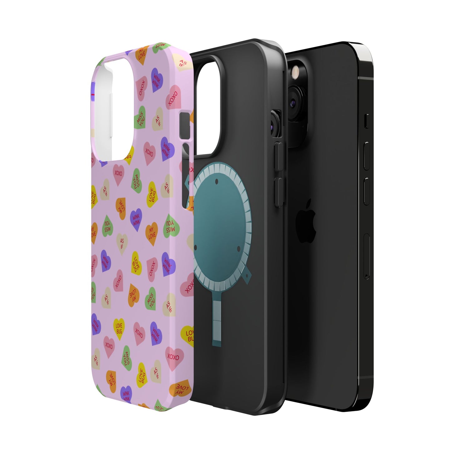 Sweet Candy Hearts, MagSafe Magnetic Tough Cases, iPhone 16 pro max case, Phone Accessories, Valentine's Day, Protective Phone Covers