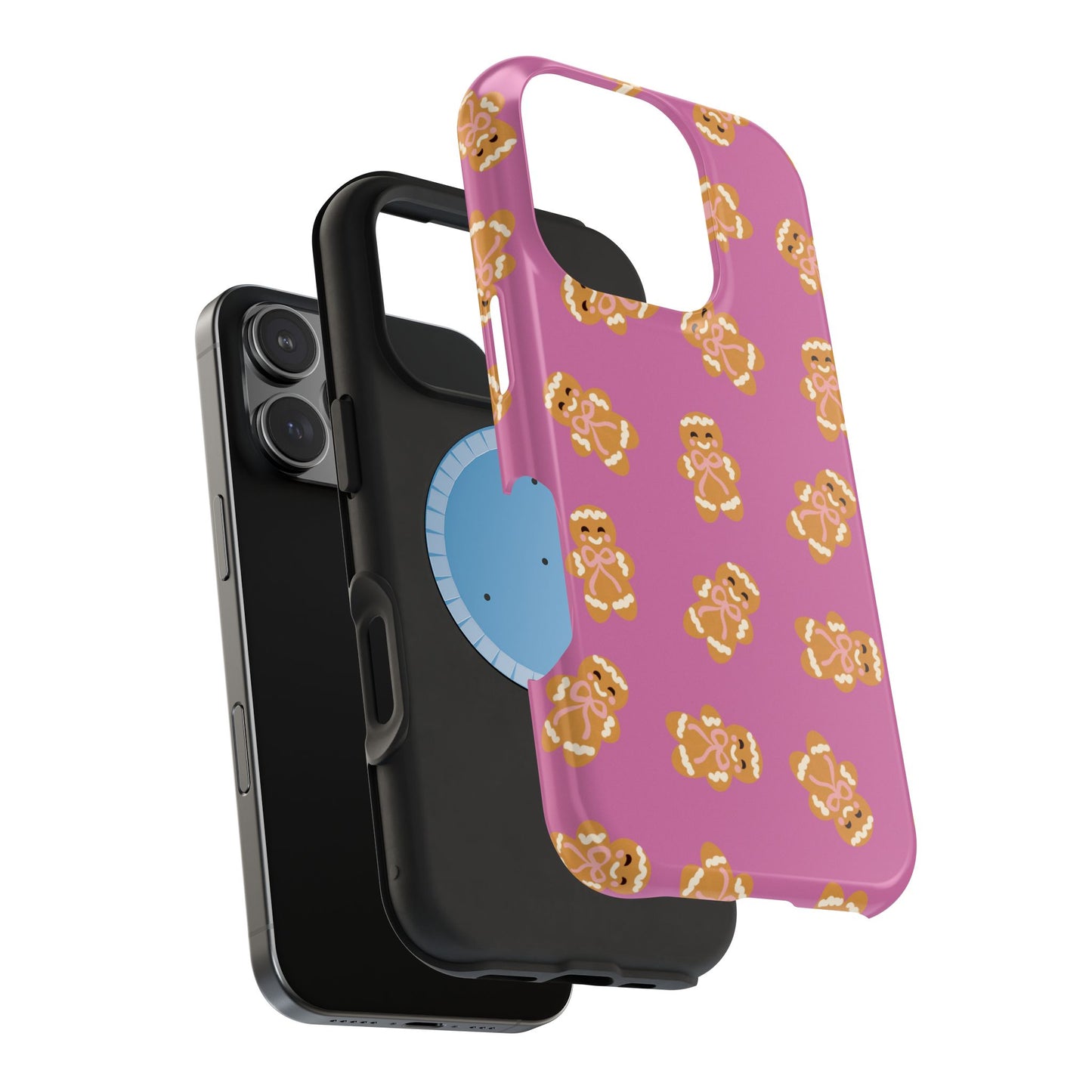 Gingerbread with Bows Mauve MagSafe Magnetic Cases, Protective Phone Cover, Holiday Gift, Christmas Accessories, Festive Cell Phone Case, Cute