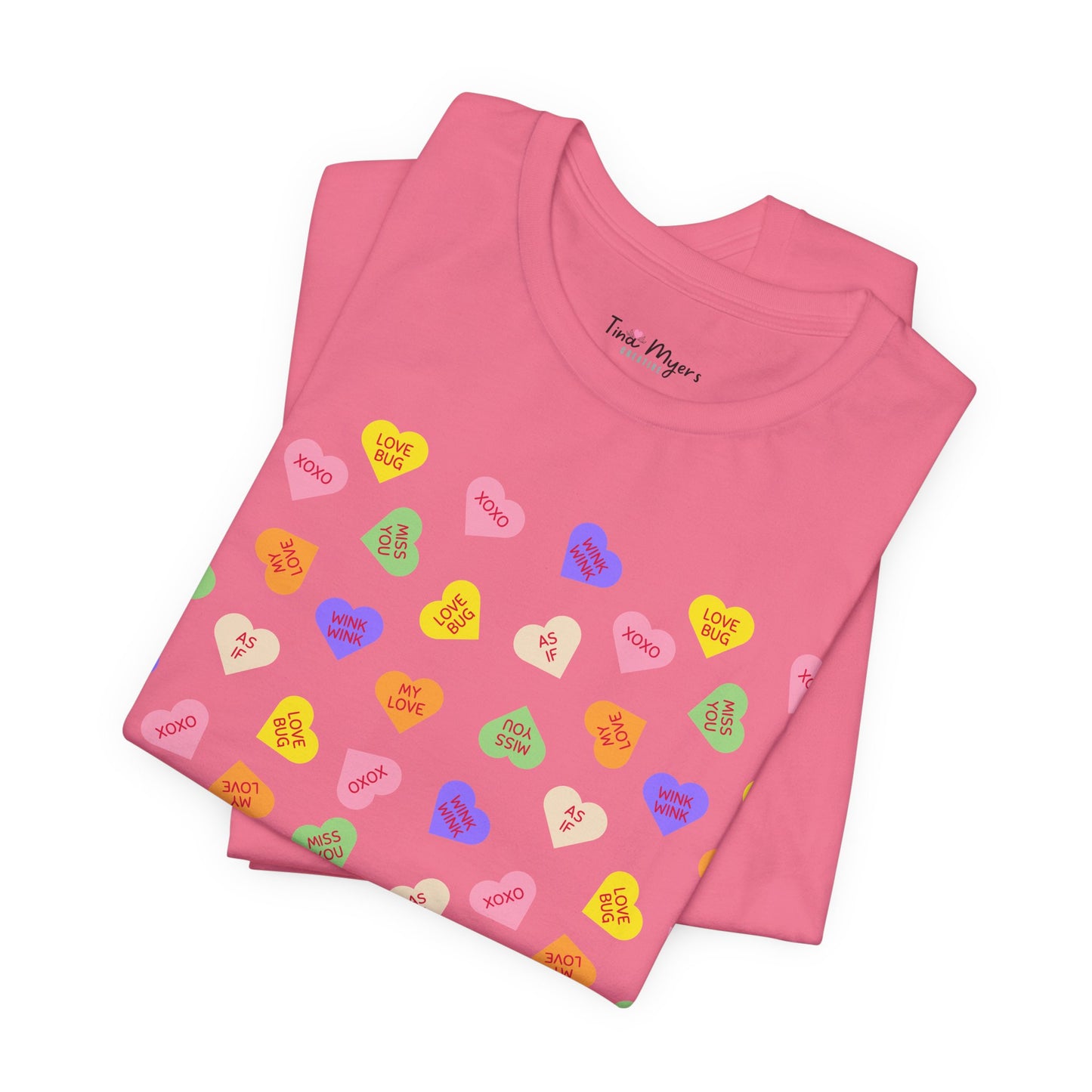 Sweet Heart Valentine Pattern T-Shirt, Shirt, Top, Tee - Unisex Jersey Short Sleeve Shirt for All Ages and Genders