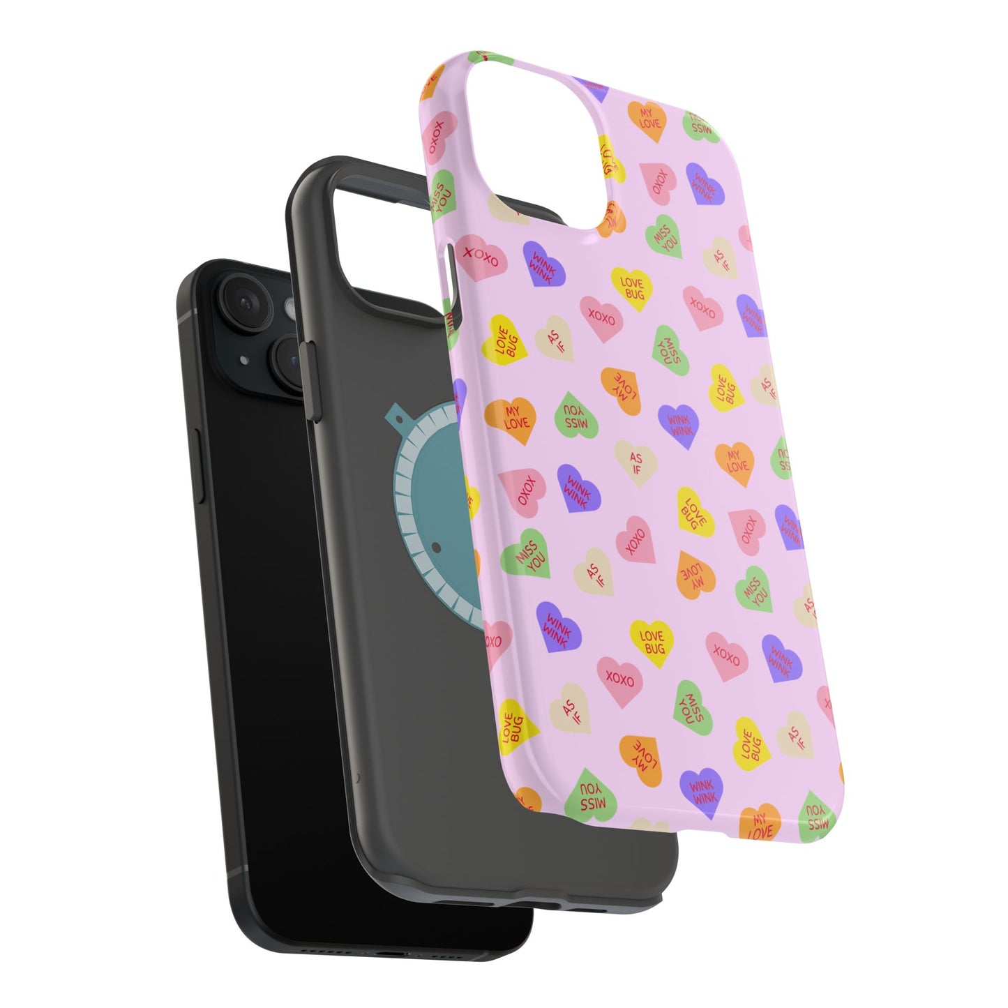 Sweet Candy Hearts, MagSafe Magnetic Tough Cases, iPhone 16 pro max case, Phone Accessories, Valentine's Day, Protective Phone Covers