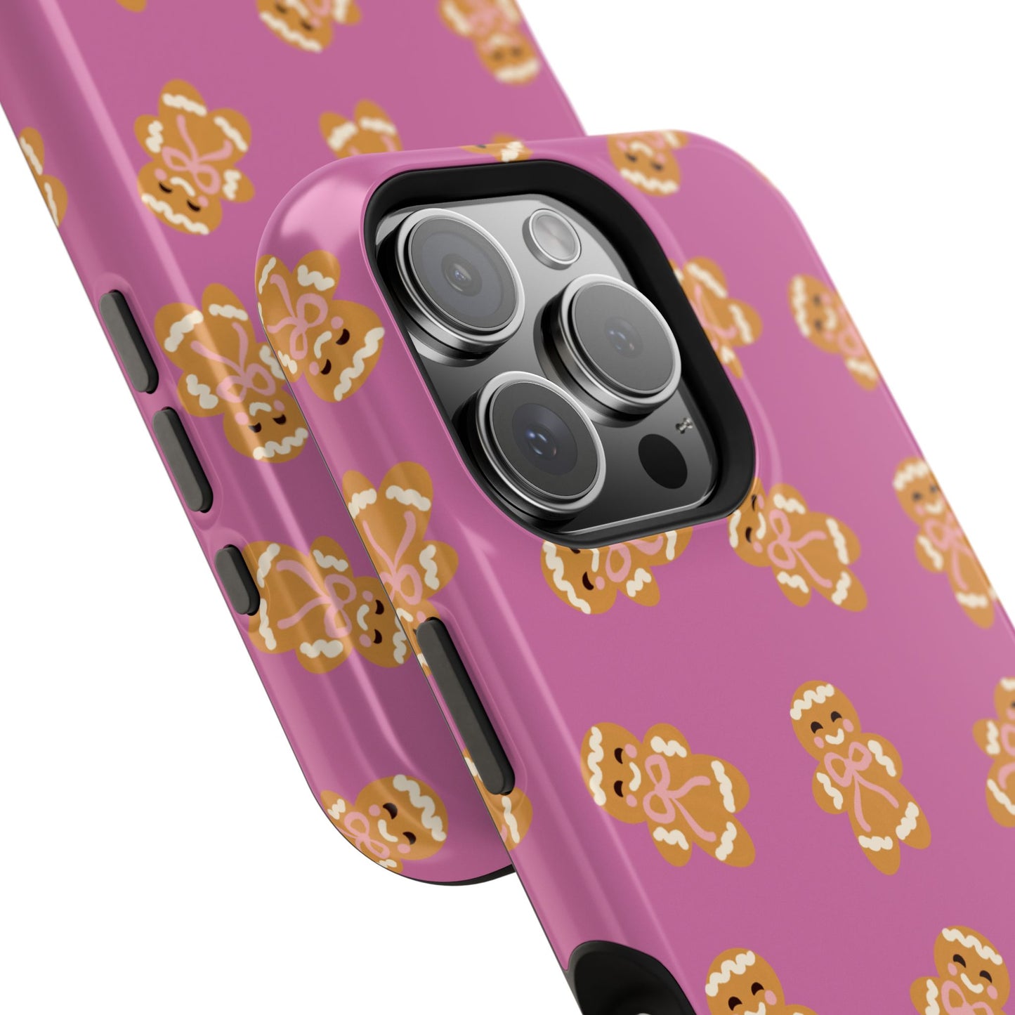 Gingerbread with Bows Mauve MagSafe Magnetic Cases, Protective Phone Cover, Holiday Gift, Christmas Accessories, Festive Cell Phone Case, Cute