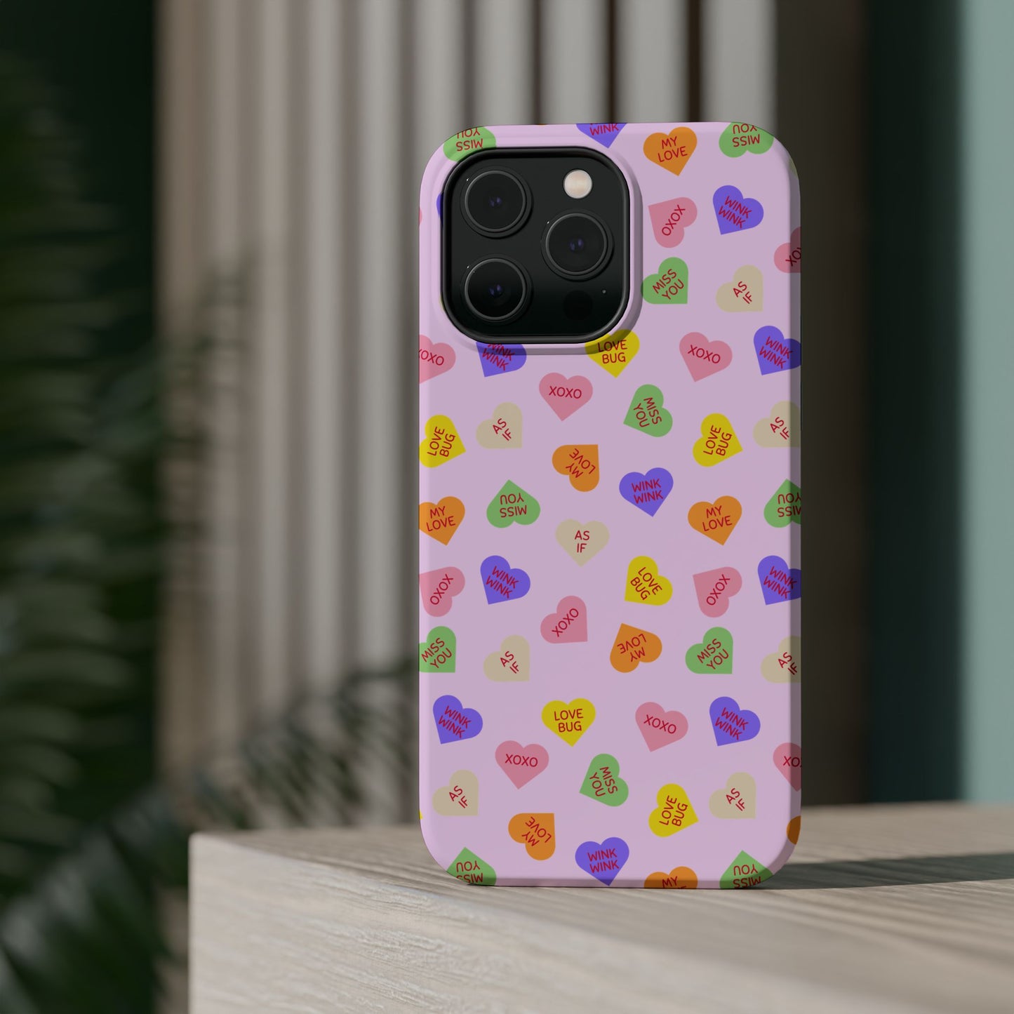 Sweet Candy Hearts, MagSafe Magnetic Tough Cases, iPhone 16 pro max case, Phone Accessories, Valentine's Day, Protective Phone Covers