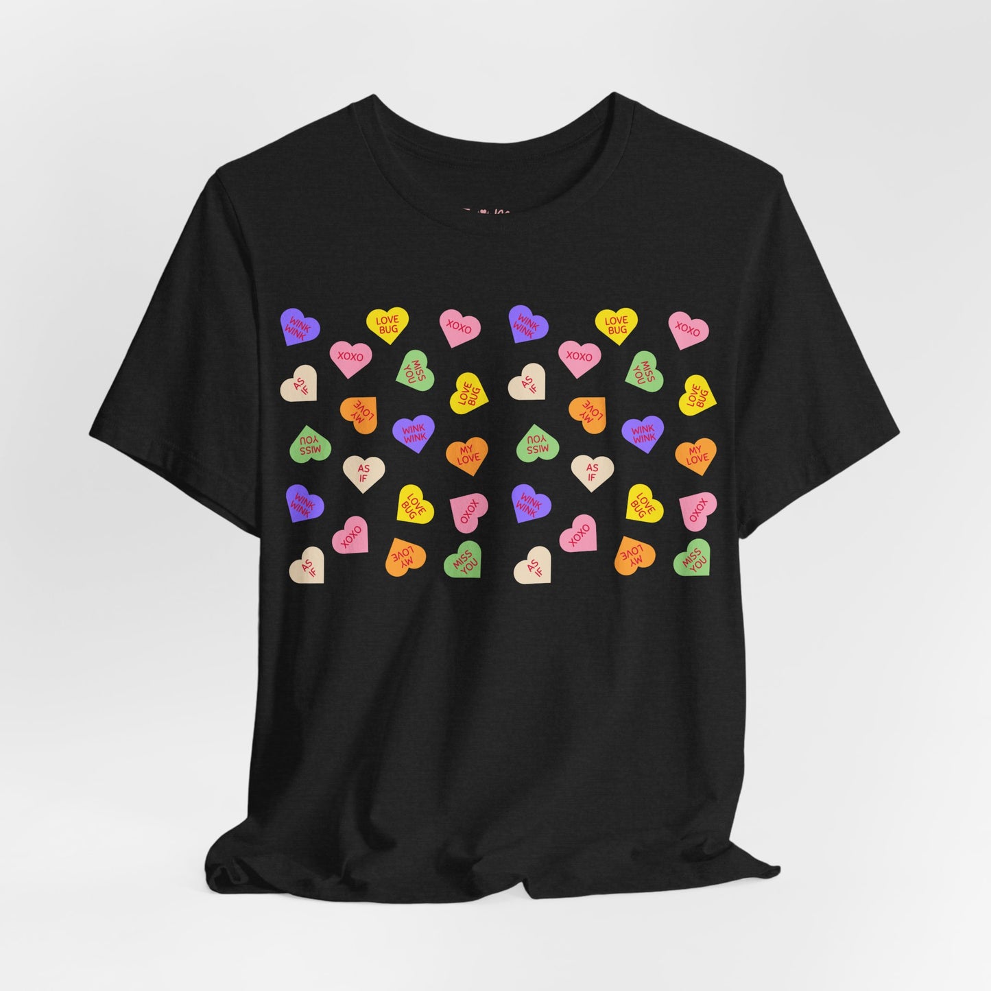 Sweet Heart Valentine Pattern T-Shirt, Shirt, Top, Tee - Unisex Jersey Short Sleeve Shirt for All Ages and Genders
