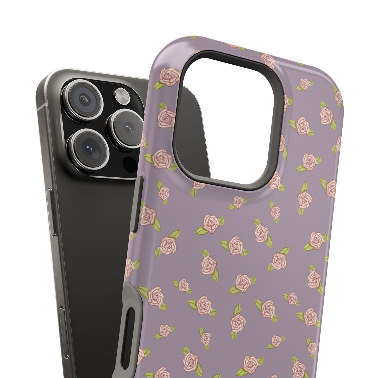 Candy Purple Coquette Pink Rosettes, MagSafe Magnetic Tough Cases, Phone Accessories, Unique Gifts, Protective Phone Covers, Floral Design