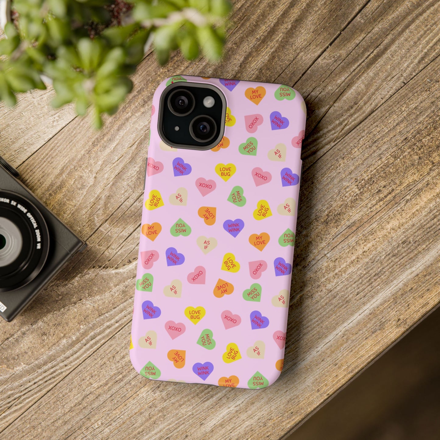 Sweet Candy Hearts, MagSafe Magnetic Tough Cases, iPhone 16 pro max case, Phone Accessories, Valentine's Day, Protective Phone Covers