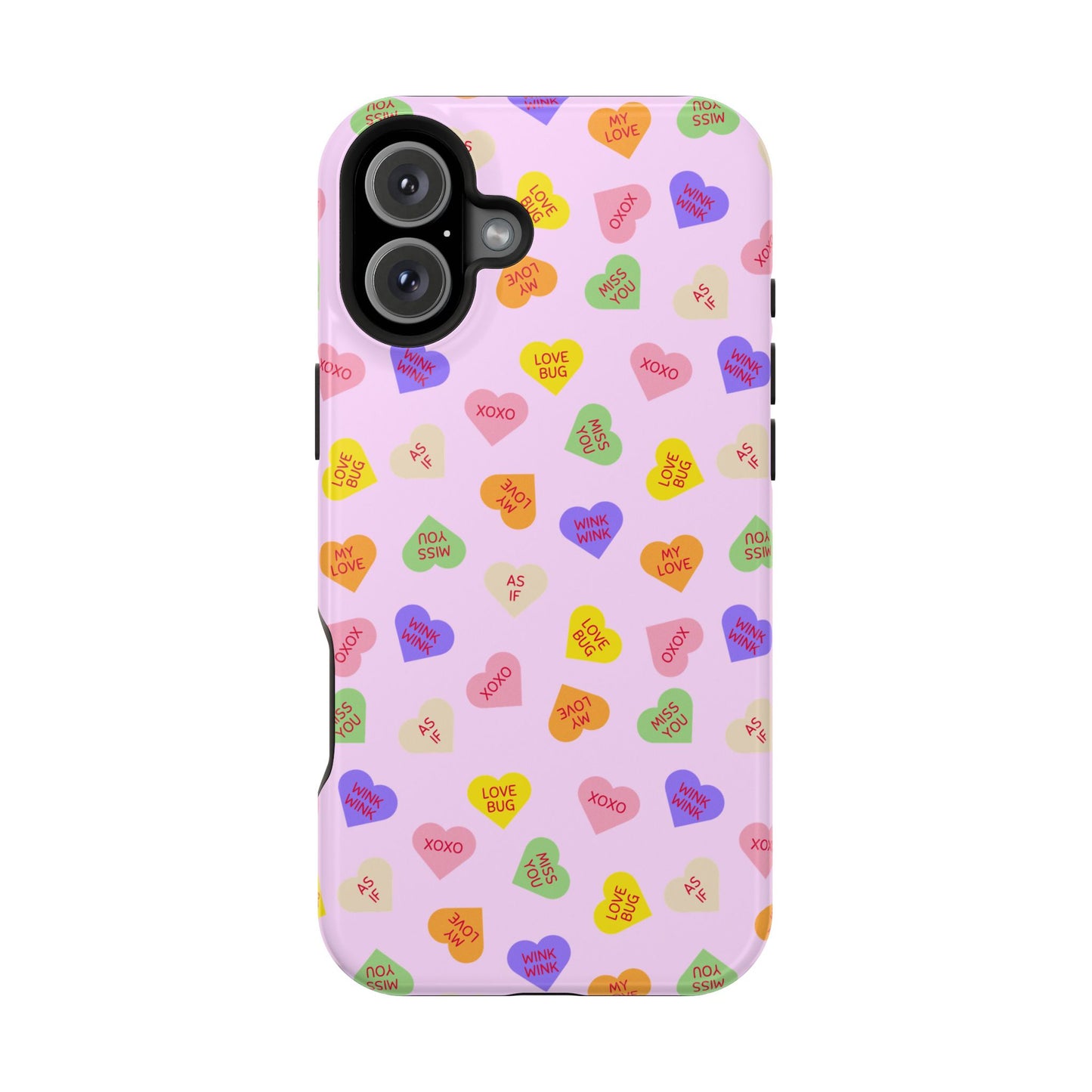 Sweet Candy Hearts, MagSafe Magnetic Tough Cases, iPhone 16 pro max case, Phone Accessories, Valentine's Day, Protective Phone Covers