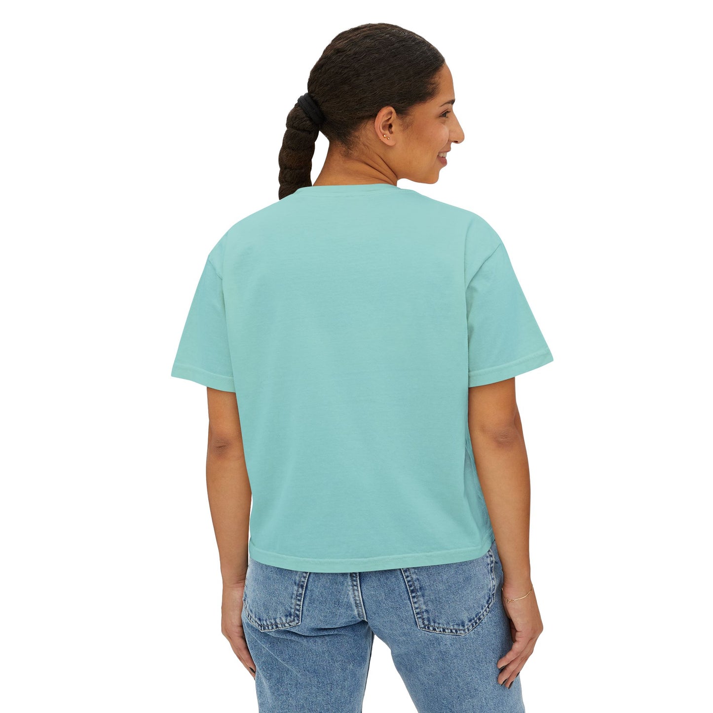 Comfort Colors Stylish Women's Boxy Tee with Colorful Swirl Bunny Design, Fun Spring Shirt, Easter Gift, Casual Wear, Fashionable Tee
