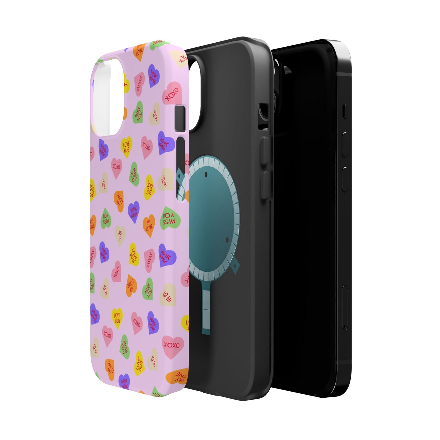 Sweet Candy Hearts, MagSafe Magnetic Tough Cases, iPhone 16 pro max case, Phone Accessories, Valentine's Day, Protective Phone Covers