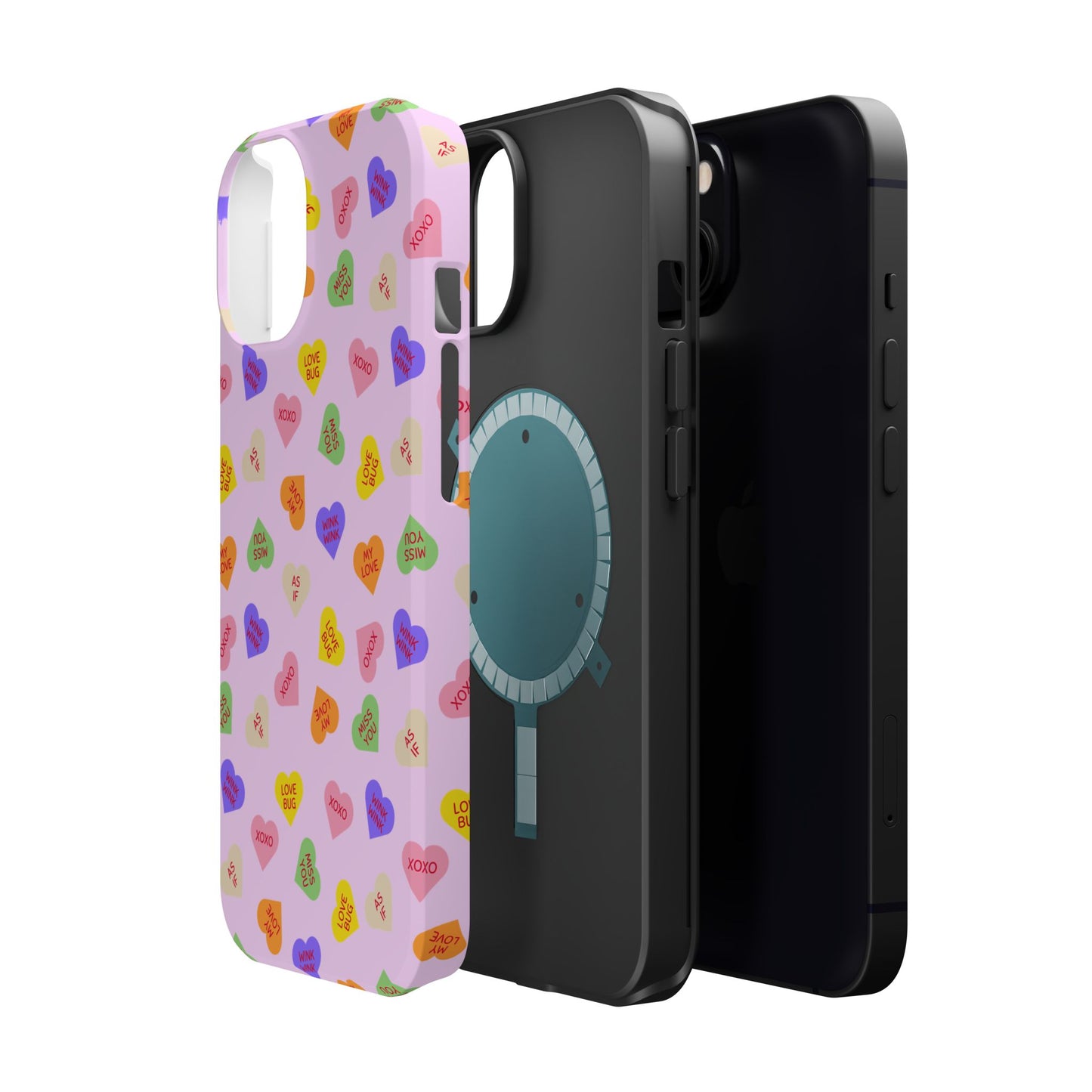 Sweet Candy Hearts, MagSafe Magnetic Tough Cases, iPhone 16 pro max case, Phone Accessories, Valentine's Day, Protective Phone Covers