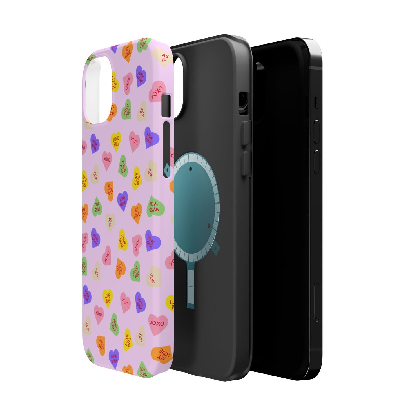 Sweet Candy Hearts, MagSafe Magnetic Tough Cases, iPhone 16 pro max case, Phone Accessories, Valentine's Day, Protective Phone Covers