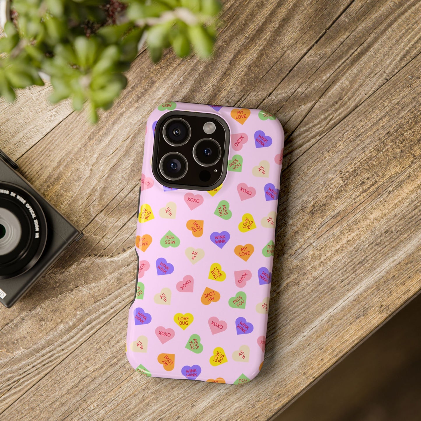 Sweet Candy Hearts, MagSafe Magnetic Tough Cases, iPhone 16 pro max case, Phone Accessories, Valentine's Day, Protective Phone Covers