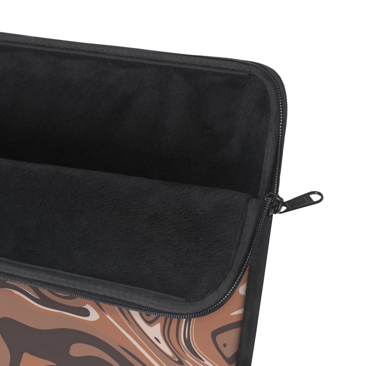 Mocha Latte Swirl Pattern Laptop Sleeve, Protective Computer Cover, Tech Accessories, Geometric Design Padded Case, Tablet Bag, Gift for Student