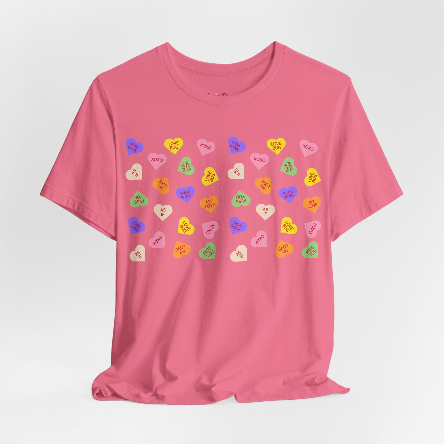 Sweet Heart Valentine Pattern T-Shirt, Shirt, Top, Tee - Unisex Jersey Short Sleeve Shirt for All Ages and Genders