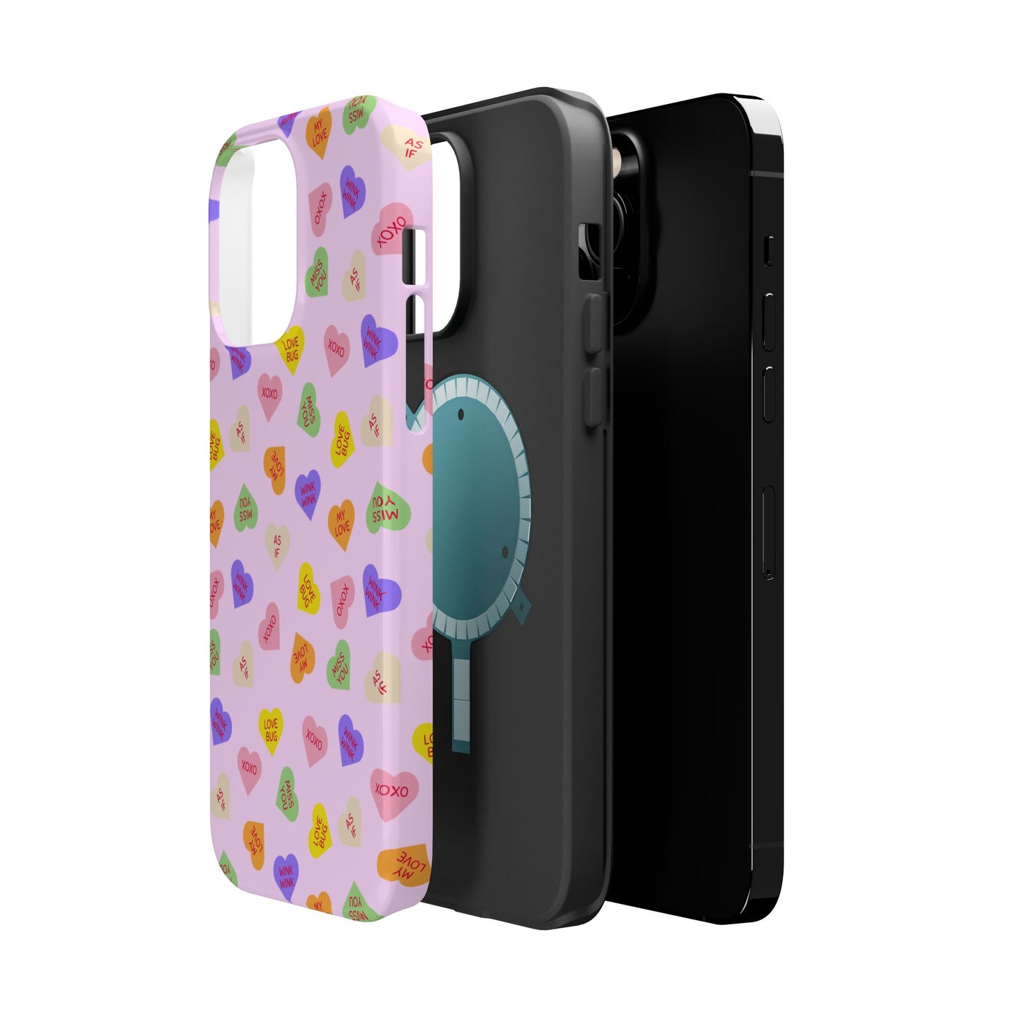 Sweet Candy Hearts, MagSafe Magnetic Tough Cases, iPhone 16 pro max case, Phone Accessories, Valentine's Day, Protective Phone Covers