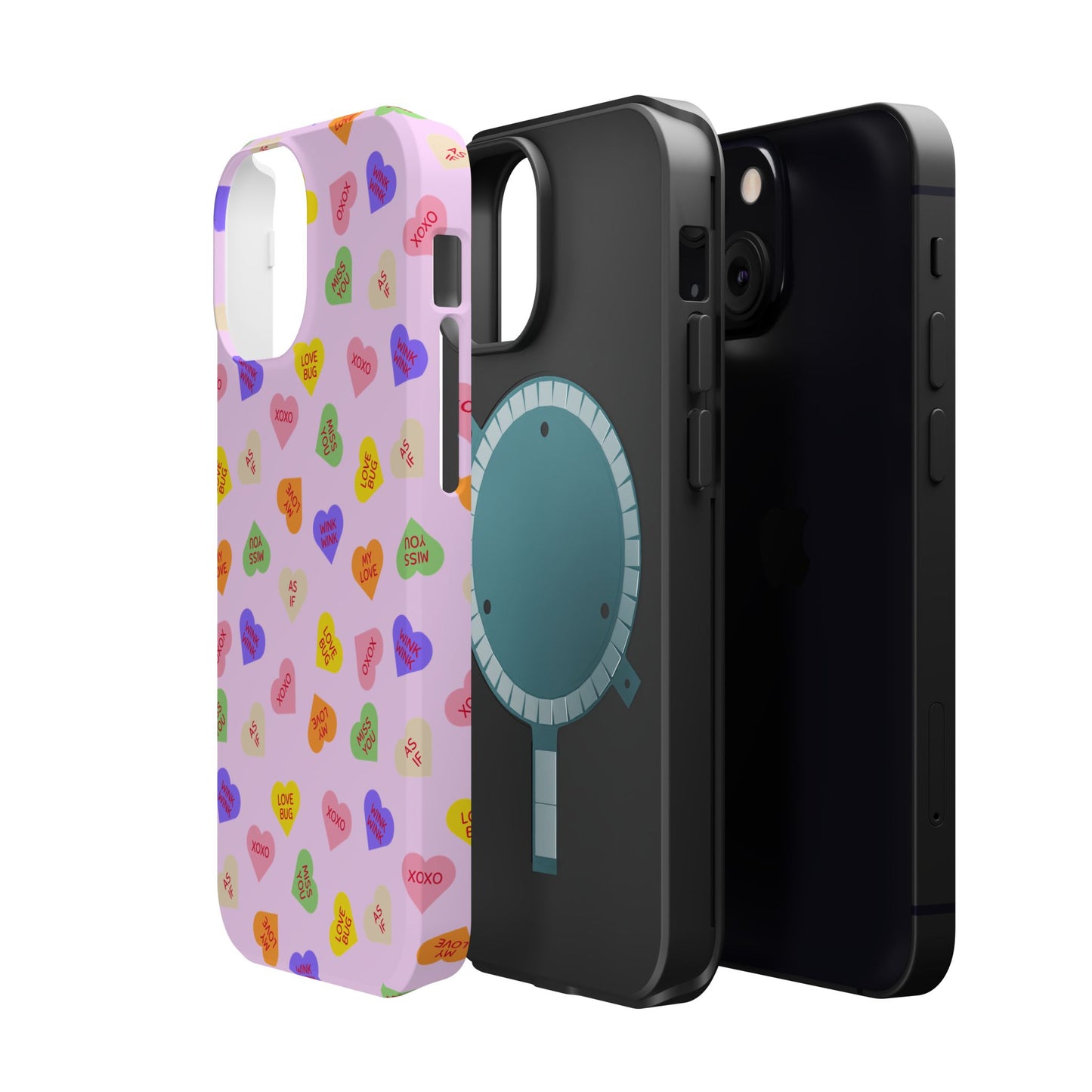 Sweet Candy Hearts, MagSafe Magnetic Tough Cases, iPhone 16 pro max case, Phone Accessories, Valentine's Day, Protective Phone Covers
