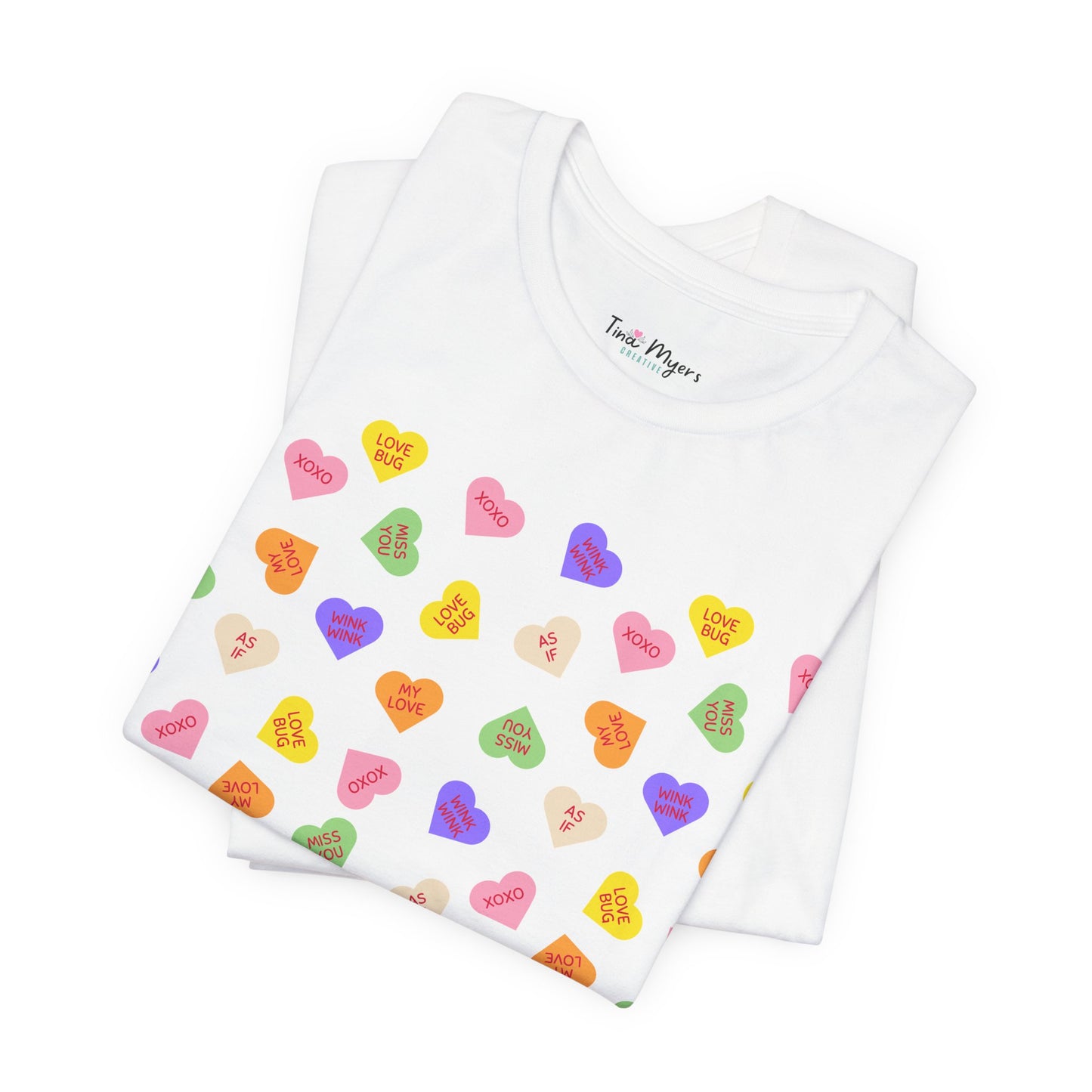 Sweet Heart Valentine Pattern T-Shirt, Shirt, Top, Tee - Unisex Jersey Short Sleeve Shirt for All Ages and Genders