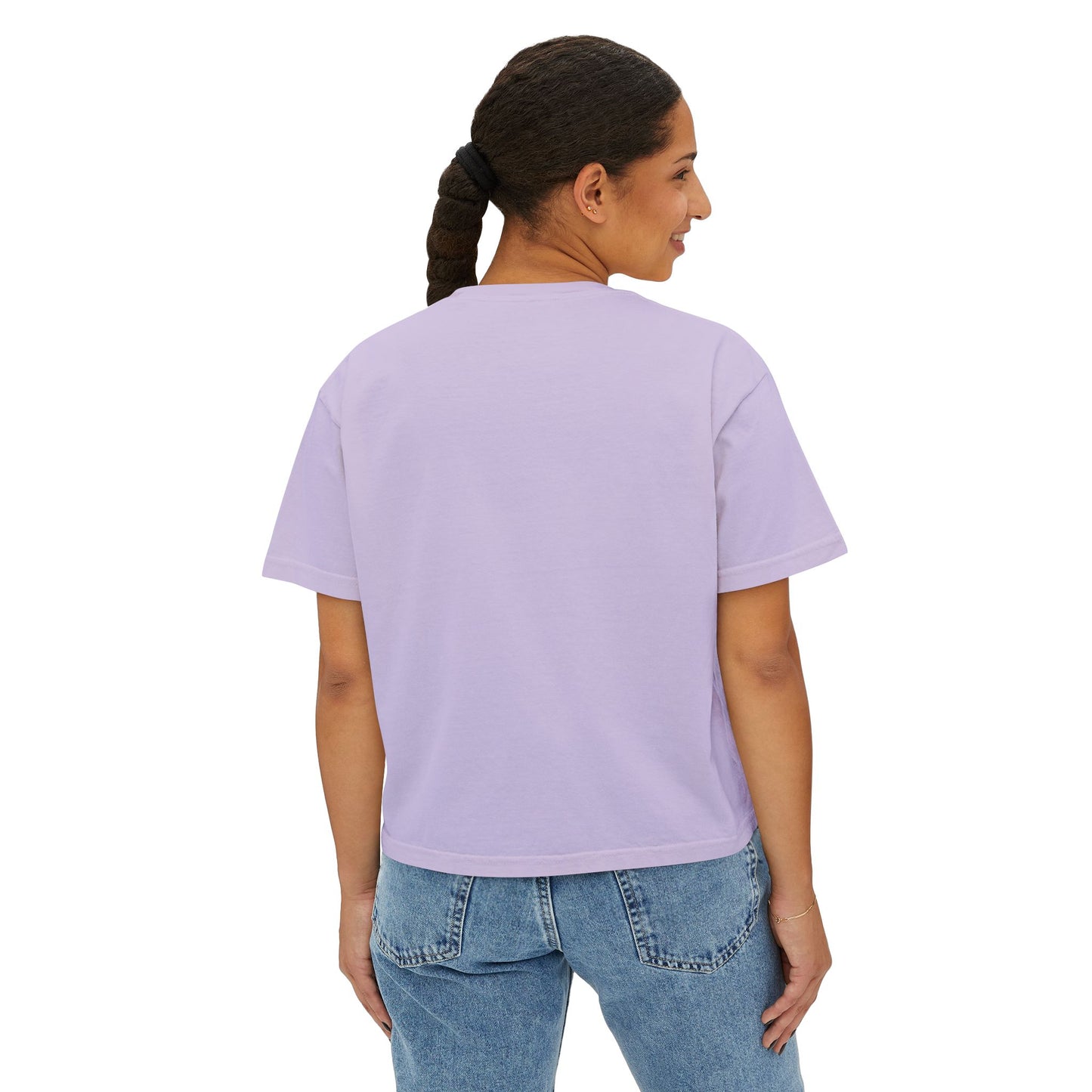 Comfort Colors Stylish Women's Boxy Tee with Colorful Swirl Bunny Design, Fun Spring Shirt, Easter Gift, Casual Wear, Fashionable Tee