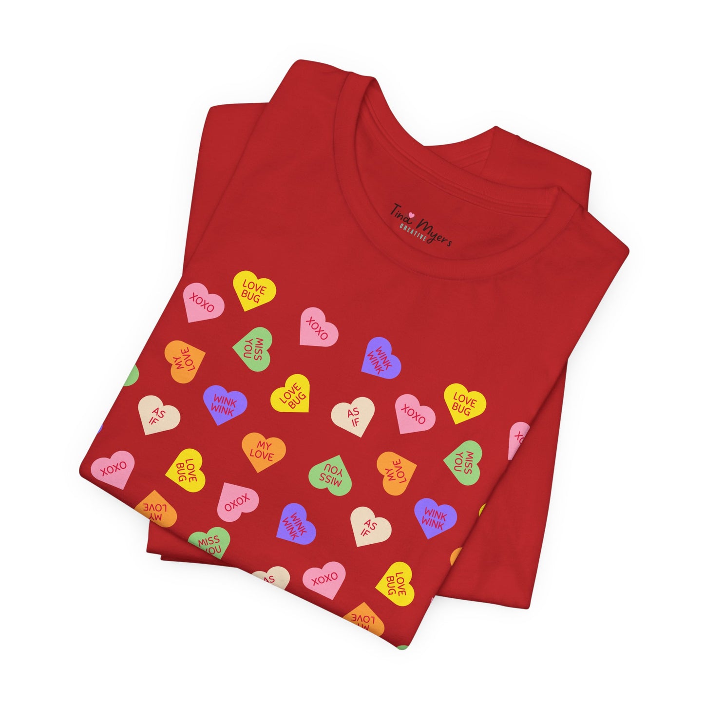 Sweet Heart Valentine Pattern T-Shirt, Shirt, Top, Tee - Unisex Jersey Short Sleeve Shirt for All Ages and Genders