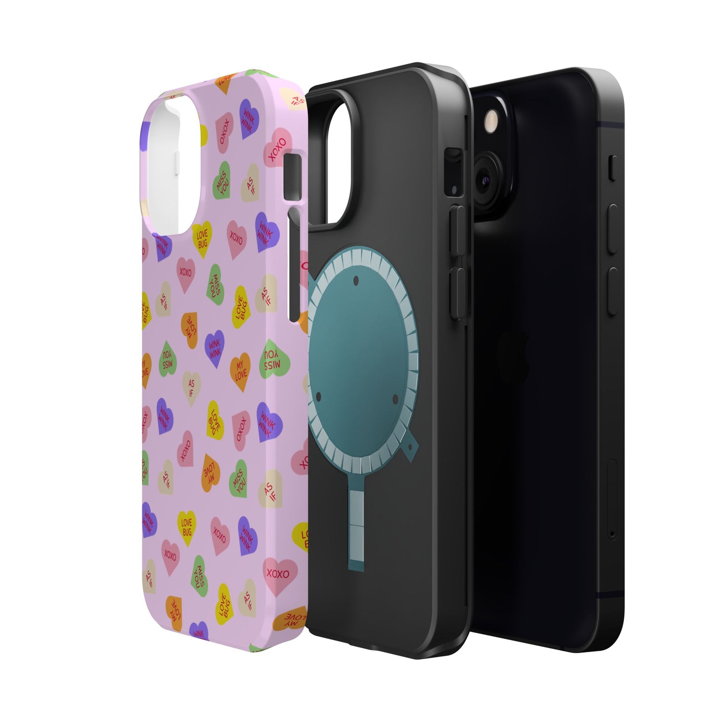 Sweet Candy Hearts, MagSafe Magnetic Tough Cases, iPhone 16 pro max case, Phone Accessories, Valentine's Day, Protective Phone Covers