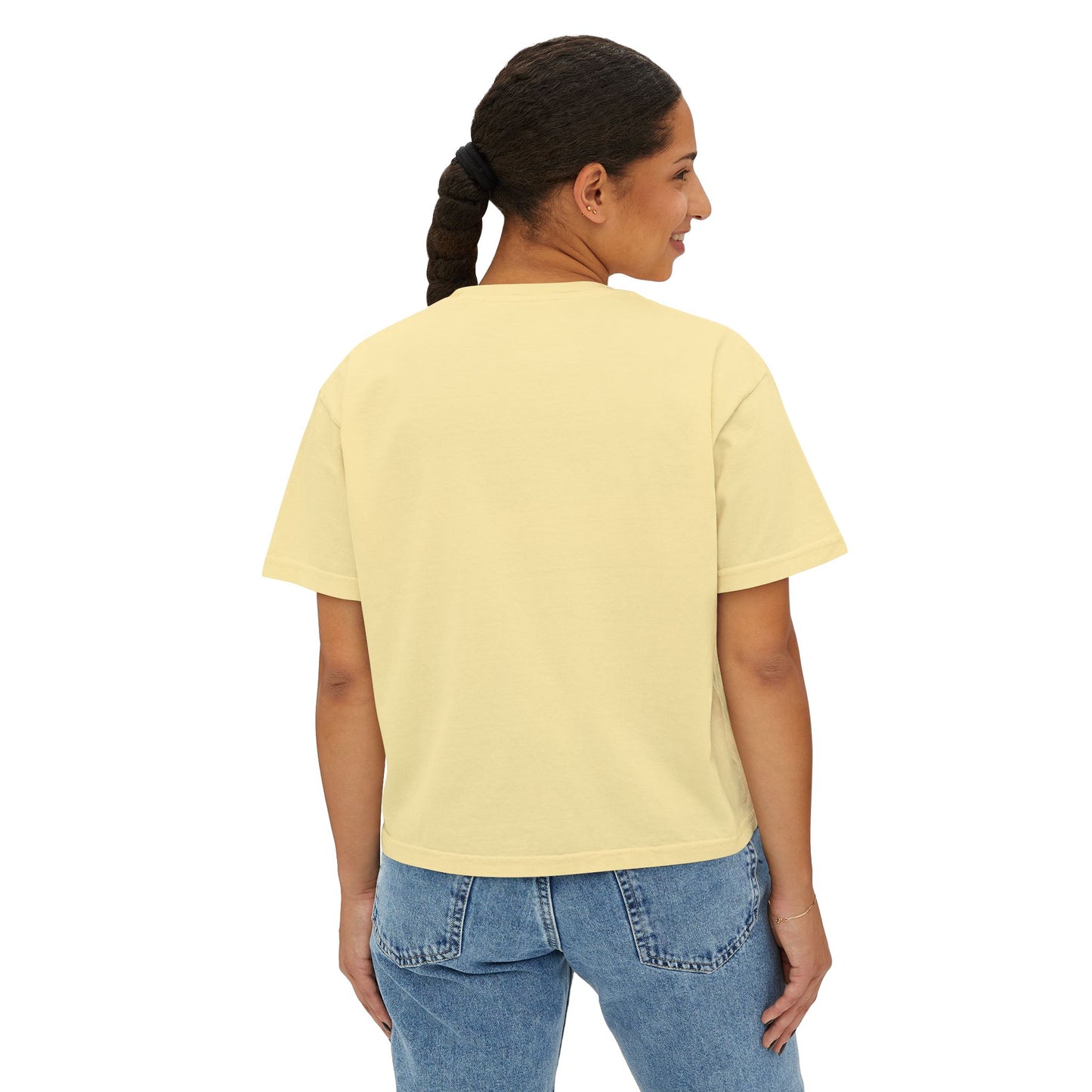 Comfort Colors Stylish Women's Boxy Tee with Colorful Swirl Bunny Design, Fun Spring Shirt, Easter Gift, Casual Wear, Fashionable Tee