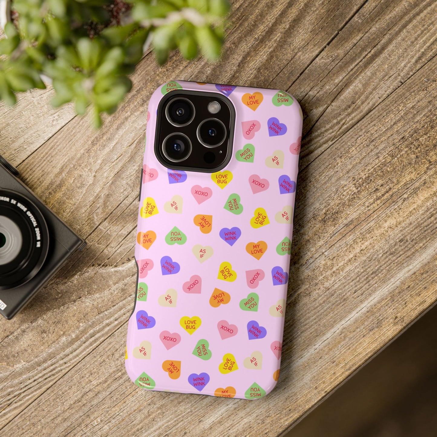 Sweet Candy Hearts, MagSafe Magnetic Tough Cases, iPhone 16 pro max case, Phone Accessories, Valentine's Day, Protective Phone Covers
