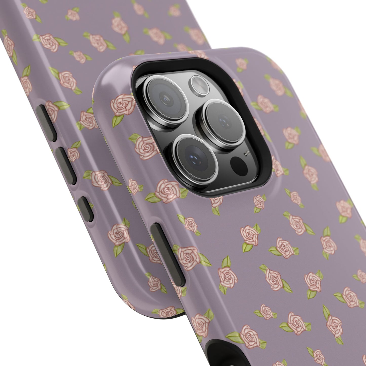 Candy Purple Coquette Pink Rosettes, MagSafe Magnetic Tough Cases, Phone Accessories, Unique Gifts, Protective Phone Covers, Floral Design
