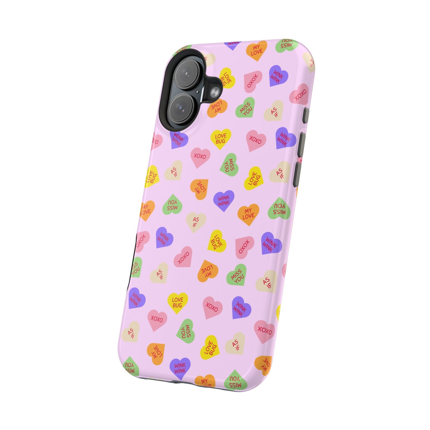 Sweet Candy Hearts, MagSafe Magnetic Tough Cases, iPhone 16 pro max case, Phone Accessories, Valentine's Day, Protective Phone Covers