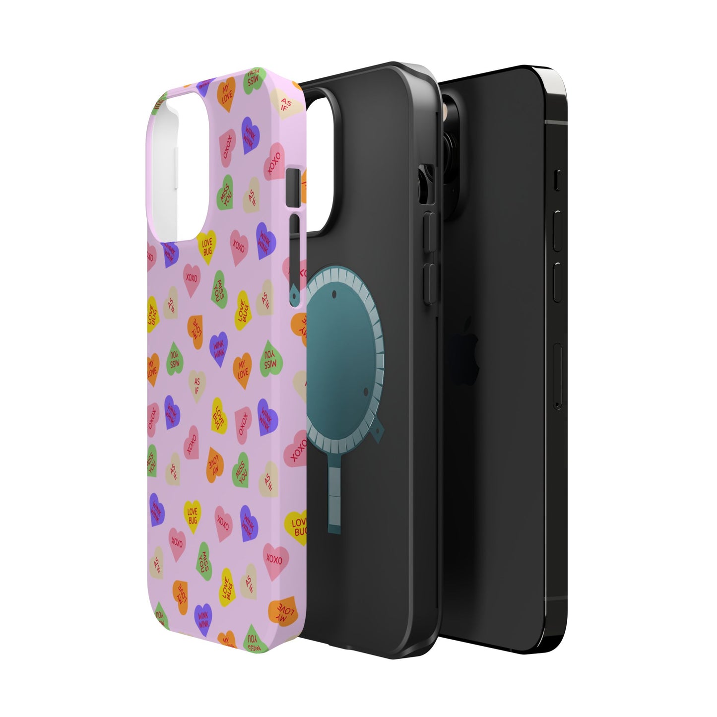 Sweet Candy Hearts, MagSafe Magnetic Tough Cases, iPhone 16 pro max case, Phone Accessories, Valentine's Day, Protective Phone Covers