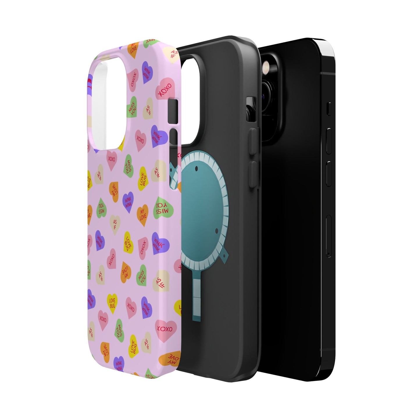 Sweet Candy Hearts, MagSafe Magnetic Tough Cases, iPhone 16 pro max case, Phone Accessories, Valentine's Day, Protective Phone Covers