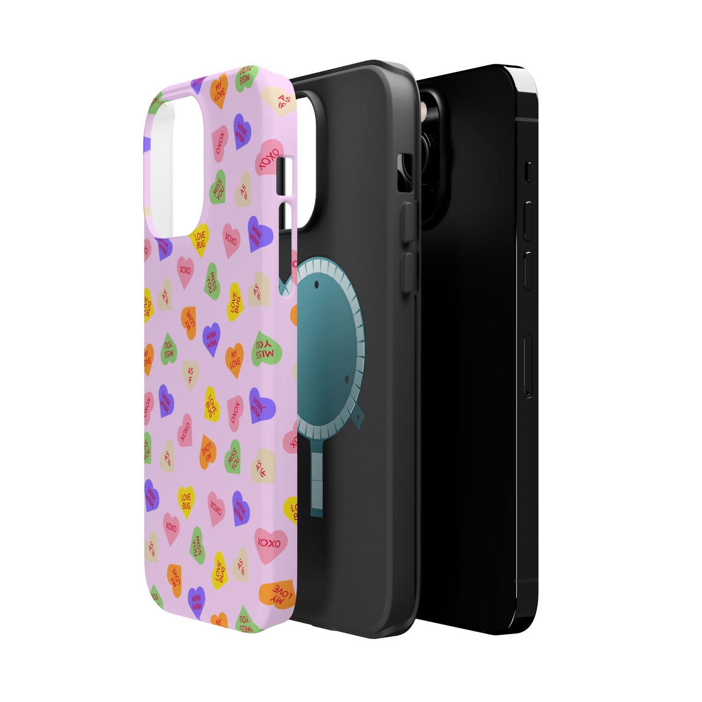 Sweet Candy Hearts, MagSafe Magnetic Tough Cases, iPhone 16 pro max case, Phone Accessories, Valentine's Day, Protective Phone Covers