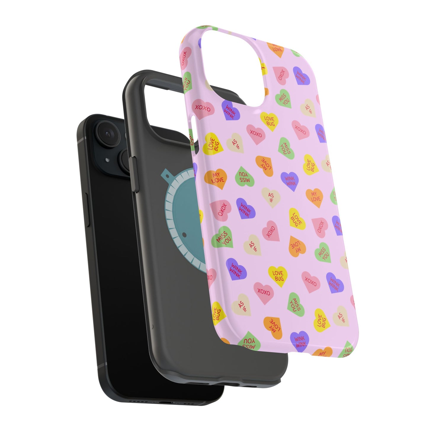 Sweet Candy Hearts, MagSafe Magnetic Tough Cases, iPhone 16 pro max case, Phone Accessories, Valentine's Day, Protective Phone Covers
