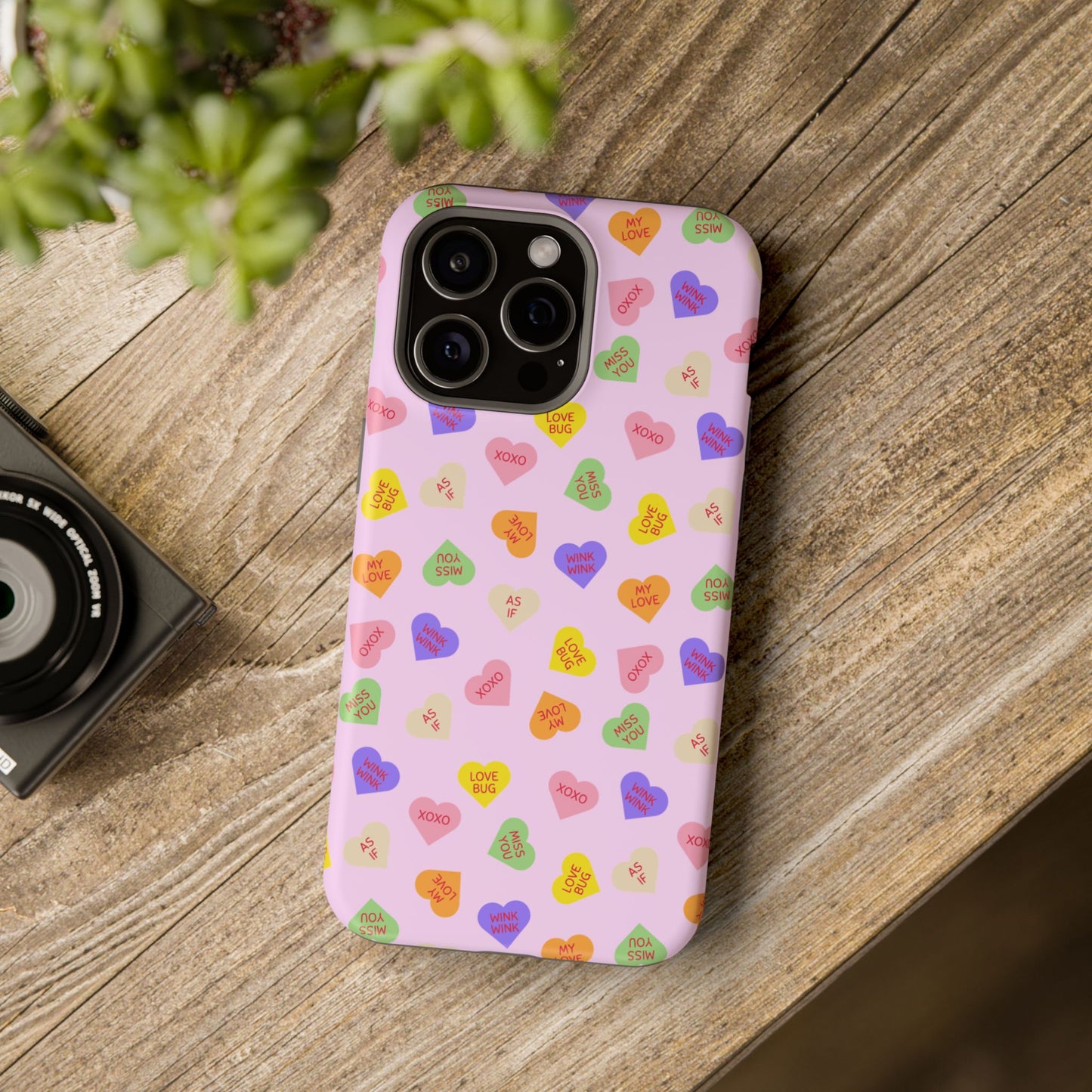 Sweet Candy Hearts, MagSafe Magnetic Tough Cases, iPhone 16 pro max case, Phone Accessories, Valentine's Day, Protective Phone Covers