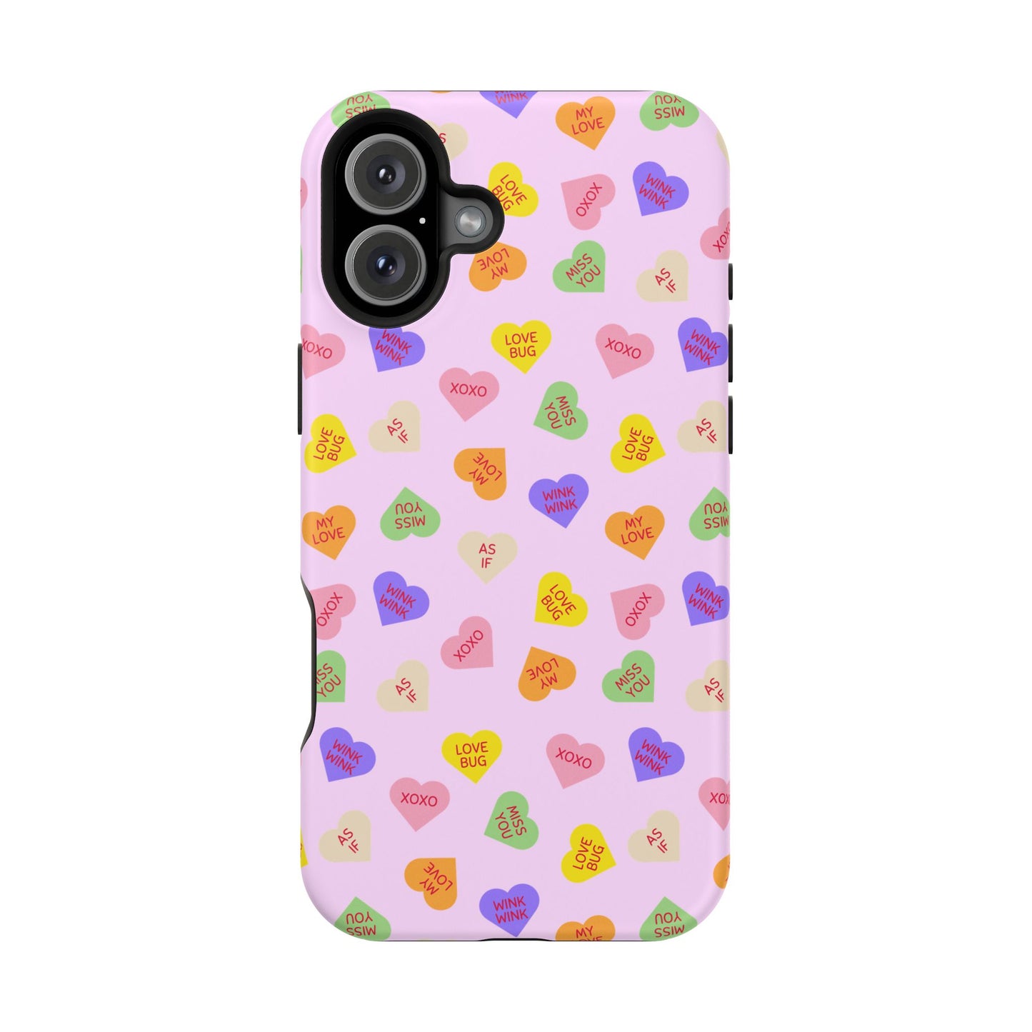 Sweet Candy Hearts, MagSafe Magnetic Tough Cases, iPhone 16 pro max case, Phone Accessories, Valentine's Day, Protective Phone Covers