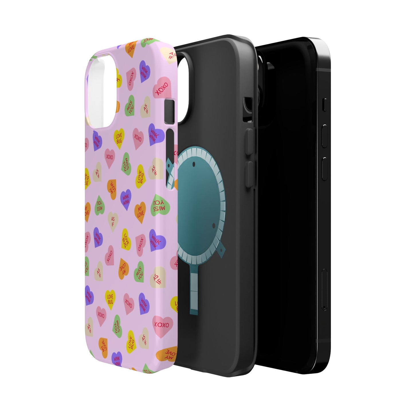 Sweet Candy Hearts, MagSafe Magnetic Tough Cases, iPhone 16 pro max case, Phone Accessories, Valentine's Day, Protective Phone Covers