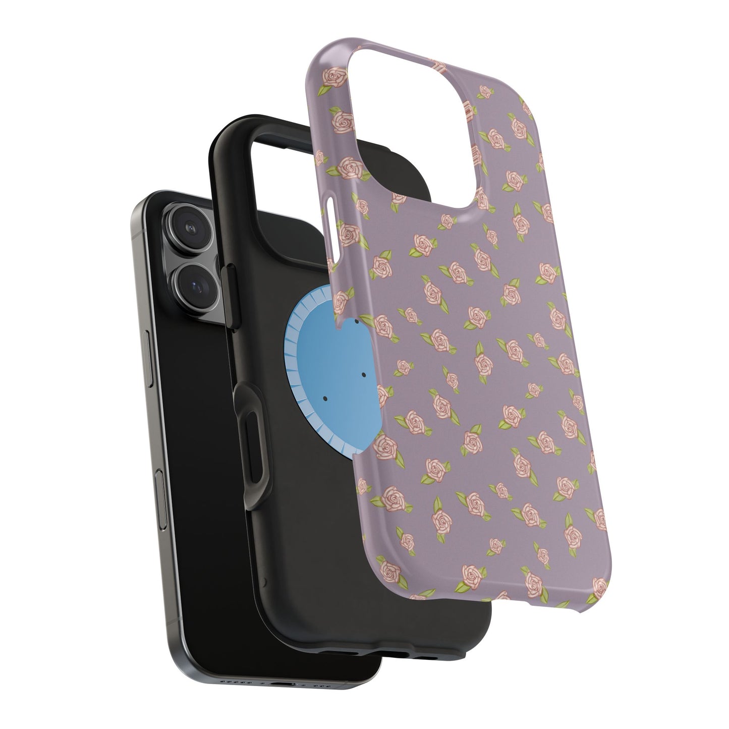 Candy Purple Coquette Pink Rosettes, MagSafe Magnetic Tough Cases, Phone Accessories, Unique Gifts, Protective Phone Covers, Floral Design
