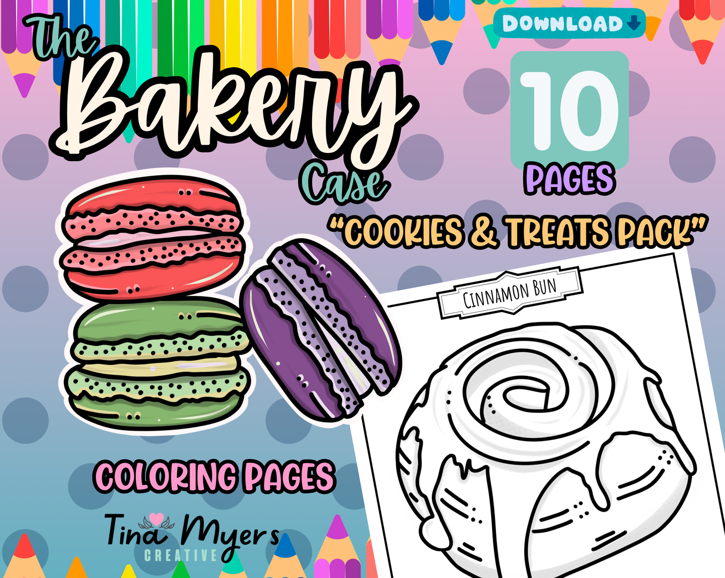 COMING SOON!! The Bakery Case - "Cookies & Treats" 10 pack of digital coloring pages, digital download @TinaxColors