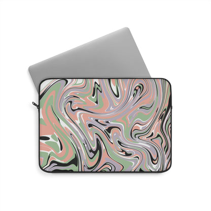 Swirl Pattern Laptop Sleeve, Protective Computer Cover, Tech Accessories, Geometric Design Padded Case, Tablet Bag, Gift for Student