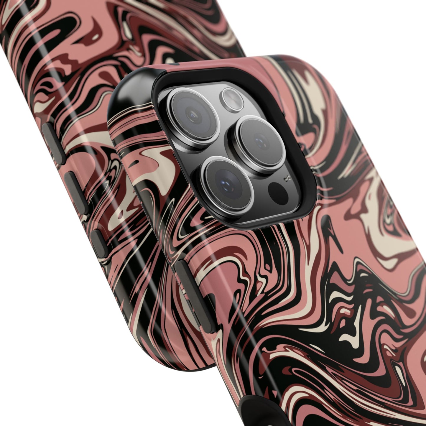 Black Cherry Swirl Design iPhone Phone Case, MagSafe Magnetic Tough Cases,  Phone Accessories, Unique Gifts, Protective Phone Covers