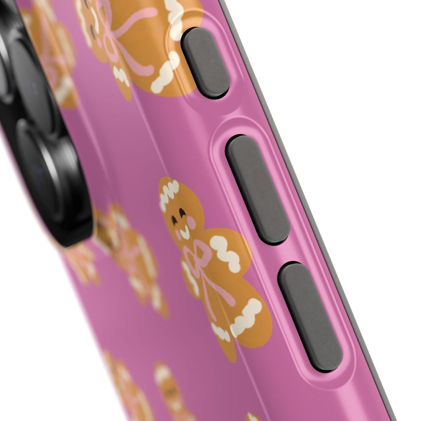 Gingerbread with Bows Mauve MagSafe Magnetic Cases,  Protective Phone Cover, Holiday Gift, Christmas Accessories, Festive Cell Phone Case, Cute