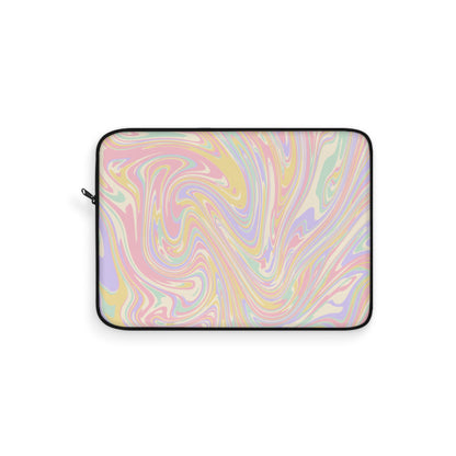 Pastel Swirl Pattern Laptop Sleeve, Protective Computer Cover, Tech Accessories, Geometric Design Padded Case, Tablet Bag, Gift for Student