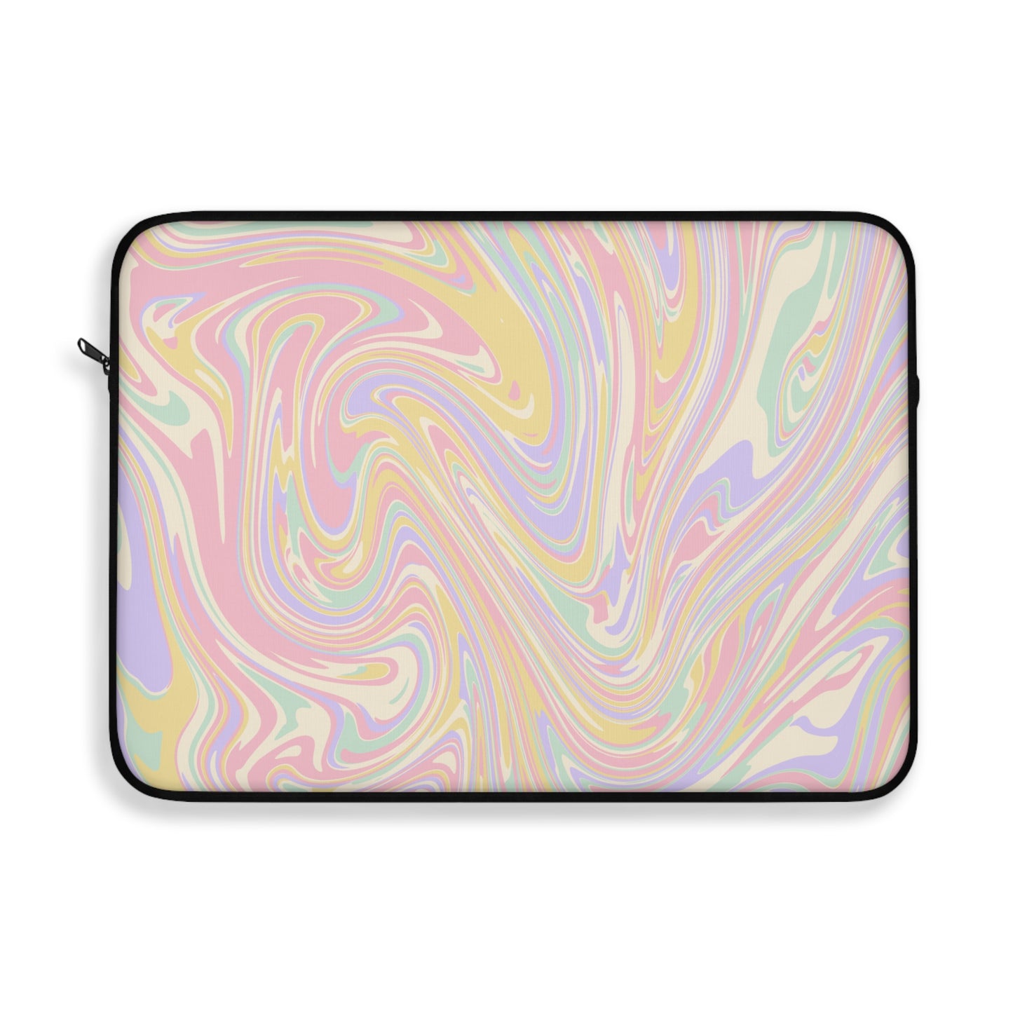 Pastel Swirl Pattern Laptop Sleeve, Protective Computer Cover, Tech Accessories, Geometric Design Padded Case, Tablet Bag, Gift for Student